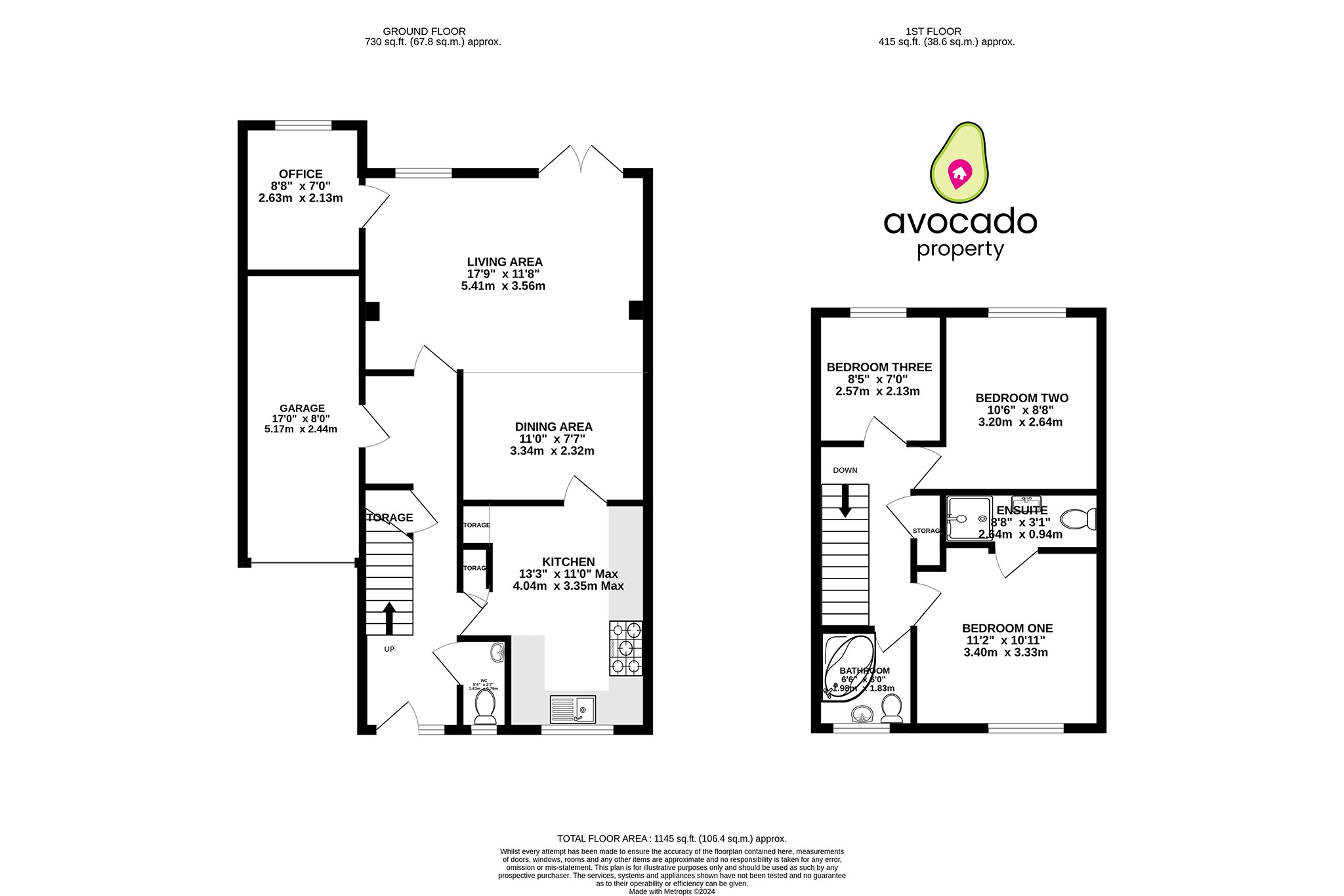 3 bed link detached house for sale in College Town, Berkshire - Property floorplan