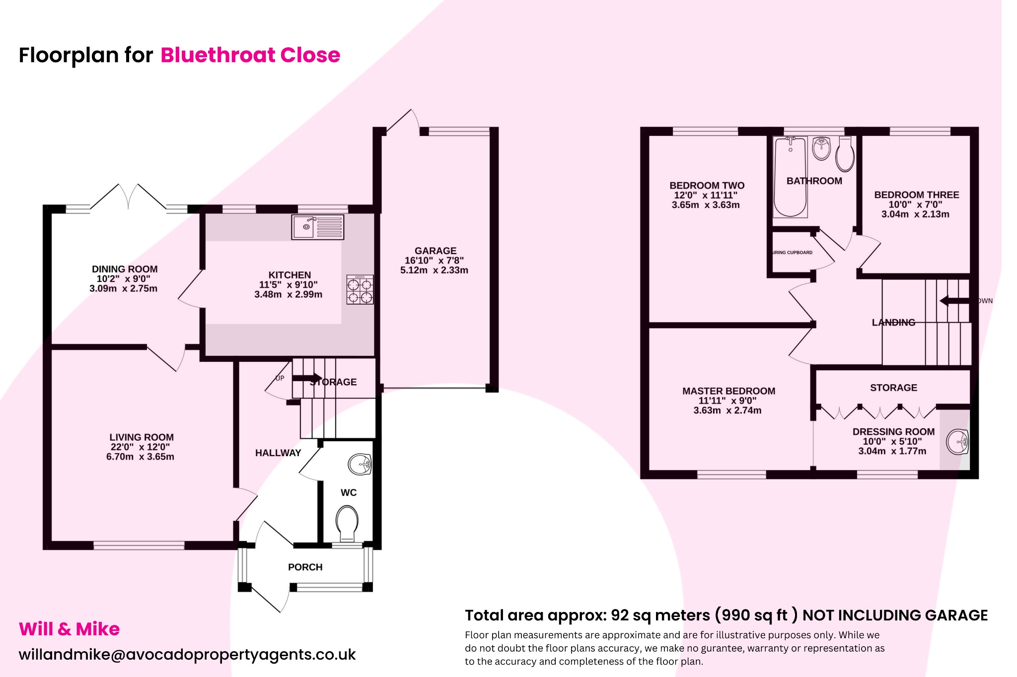 3 bed link detached house for sale in Bluethroat Close, Sandhurst - Property floorplan