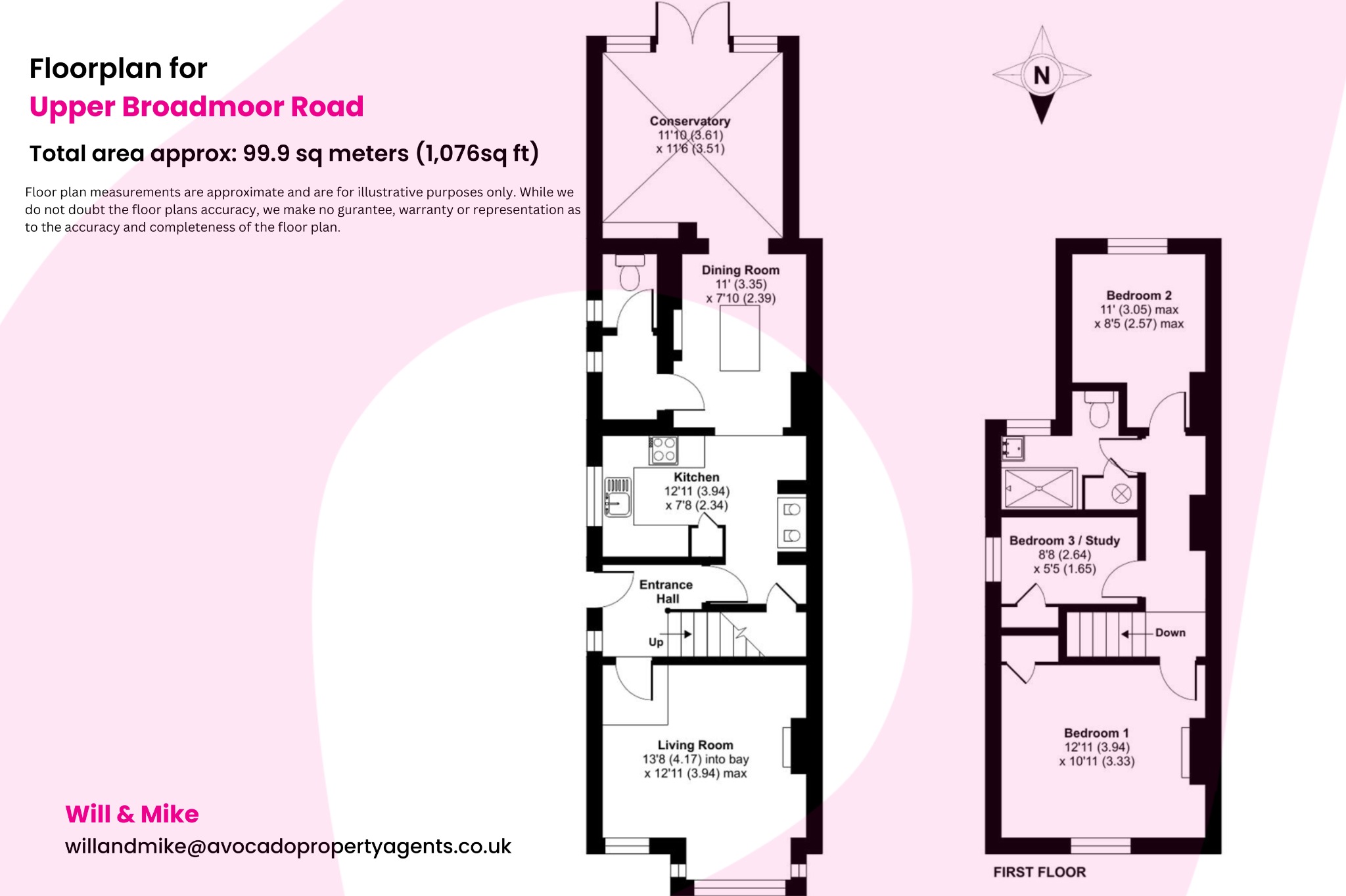 3 bed end of terrace house for sale in Upper Broadmoor Road, Crowthorne - Property floorplan