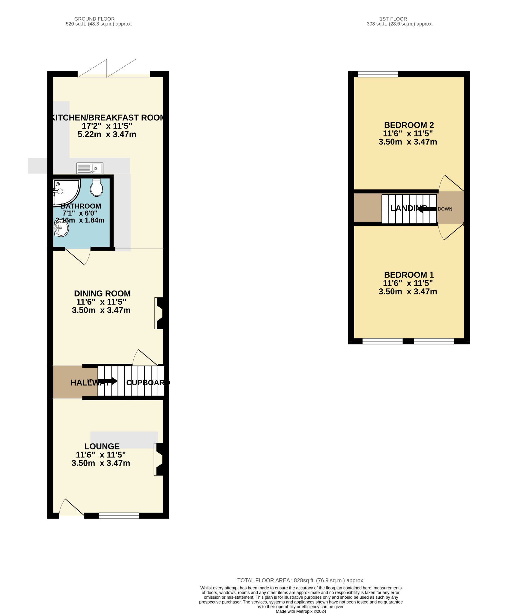 2 bed semi-detached house for sale in Howard Road, Wokingham - Property floorplan