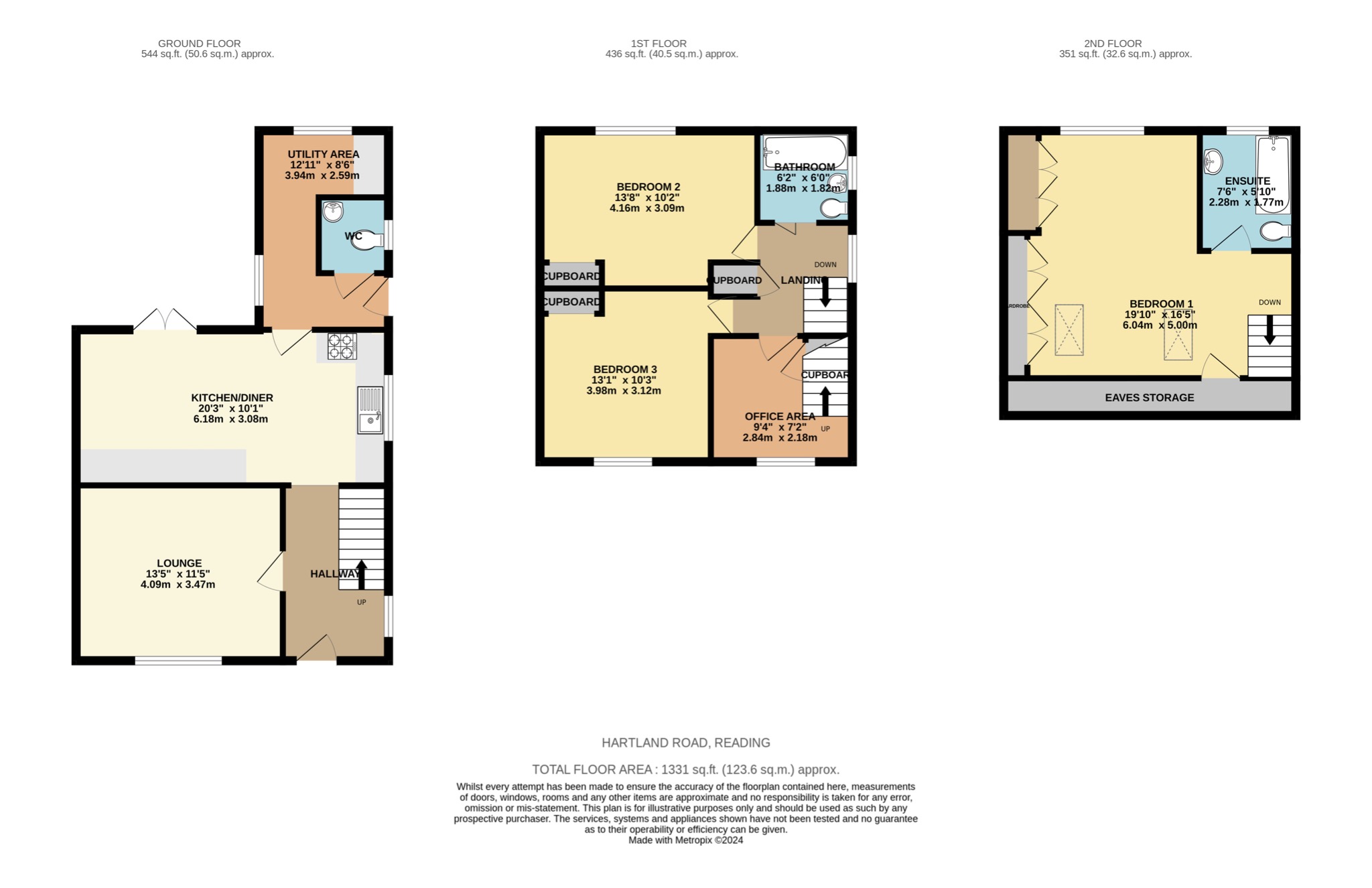 3 bed semi-detached house for sale in Hartland Road, Reading - Property floorplan