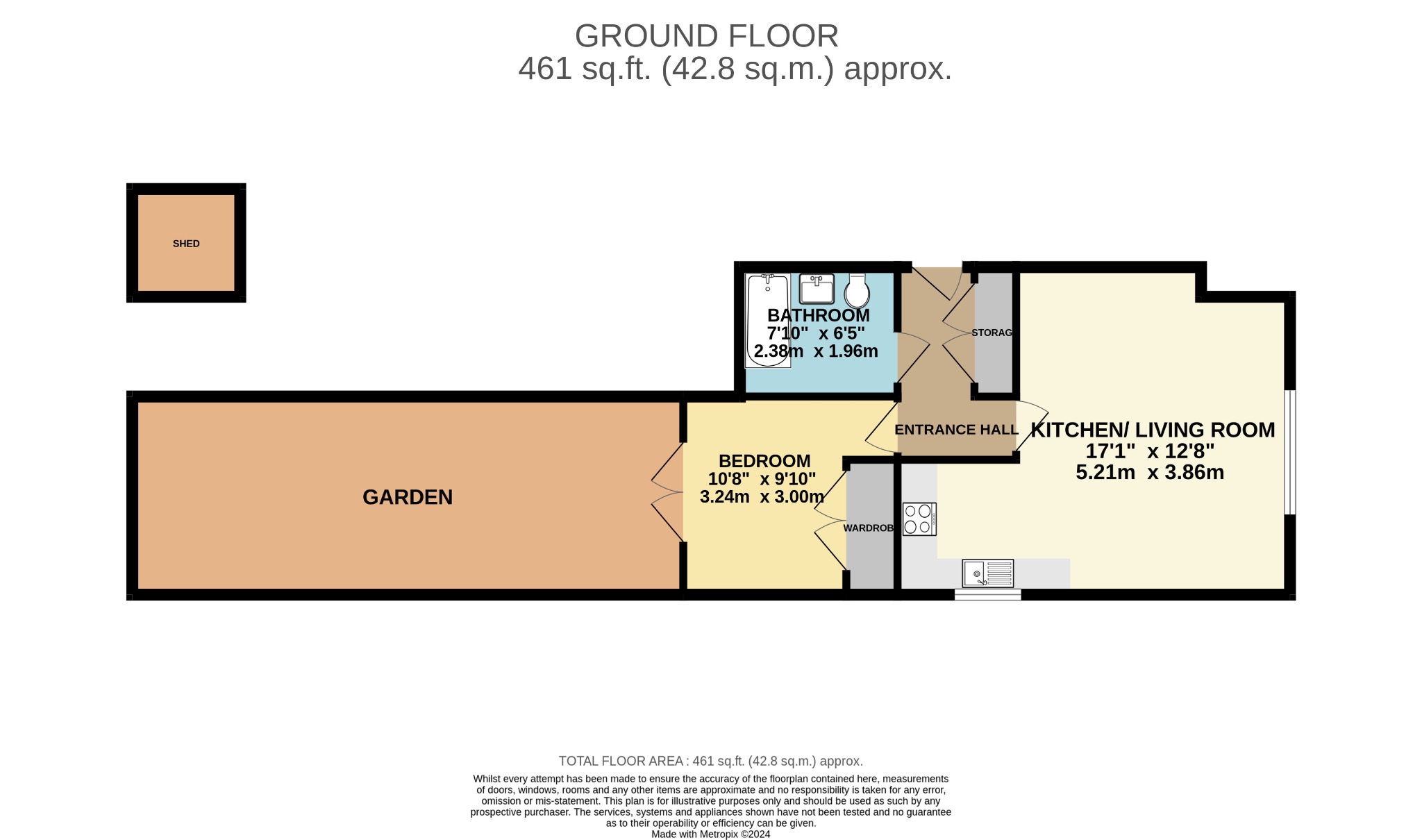 1 bed ground floor flat for sale in Reading Road - Property floorplan