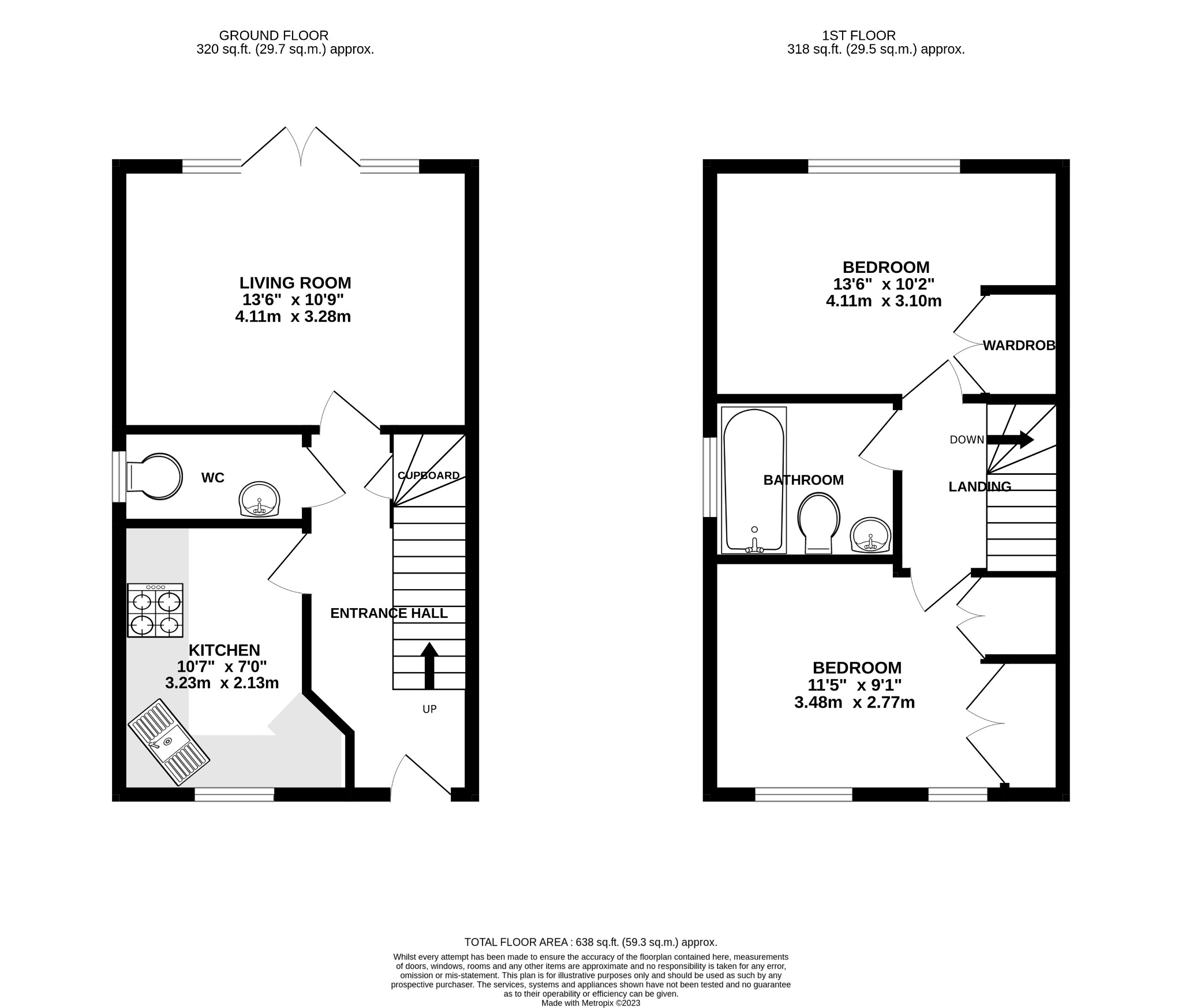 2 bed semi-detached house for sale in Cherrytree Close, High Wycombe - Property floorplan