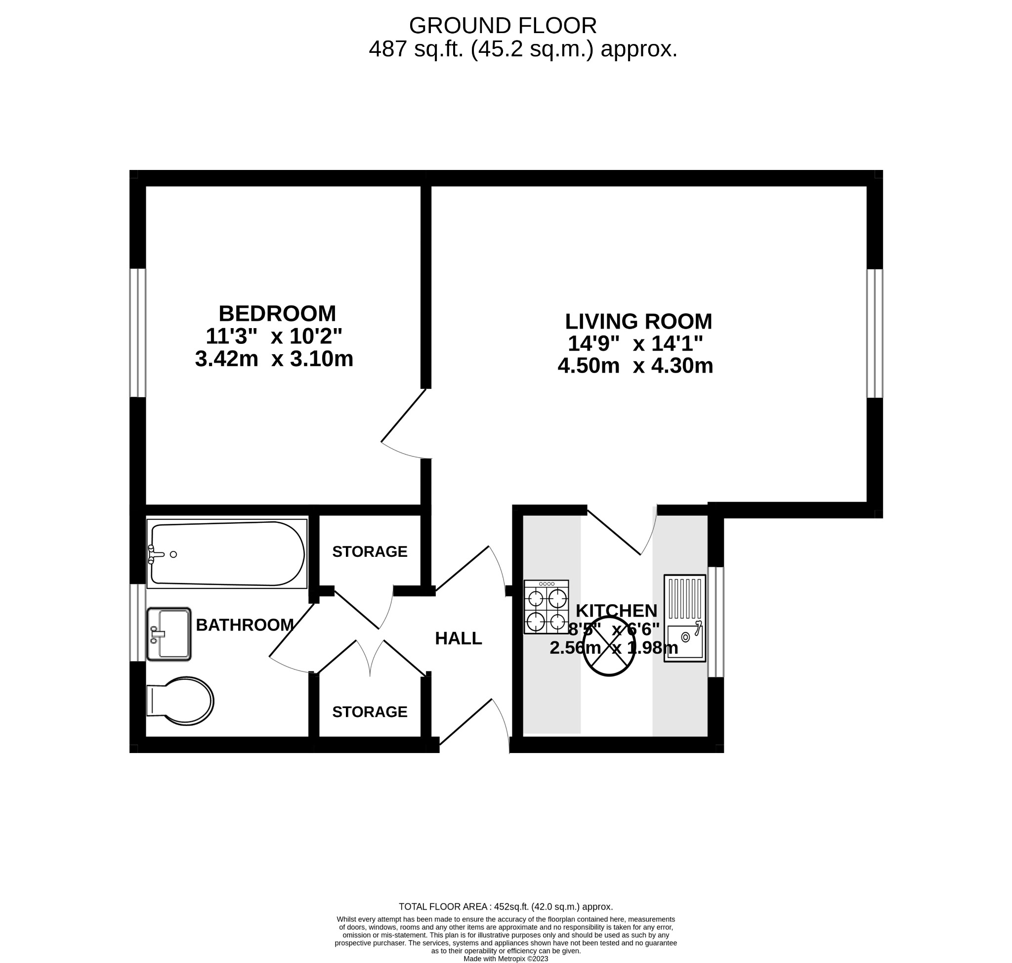 1 bed ground floor maisonette for sale in Oakengrove Road, Buckinghamshire - Property floorplan