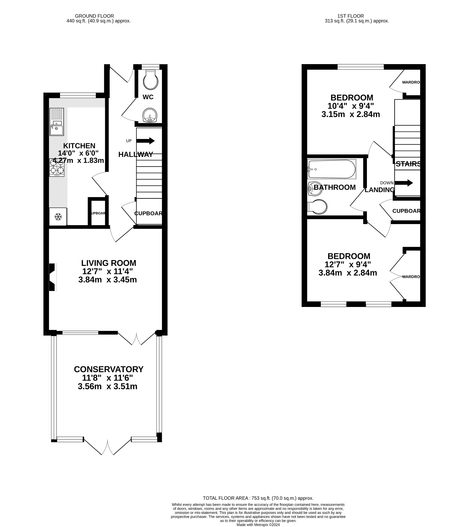 2 bed terraced house for sale in Gardener Walk - Property floorplan