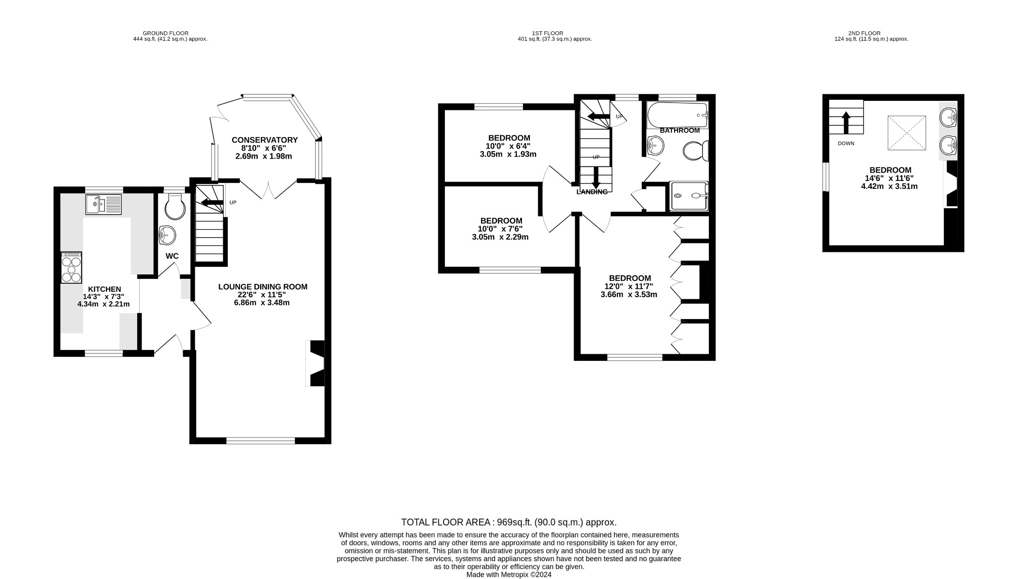 4 bed semi-detached house for sale in Penn - Property floorplan