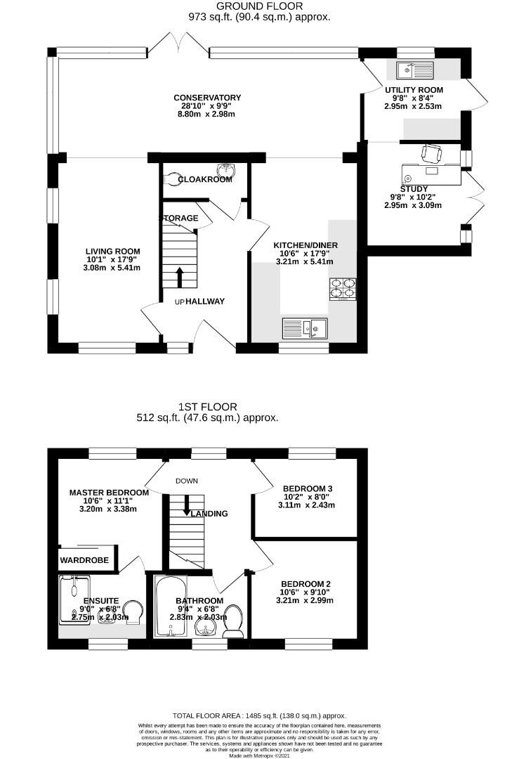 3 bed detached house for sale in Longhurst Avenue, Cranleigh - Property floorplan