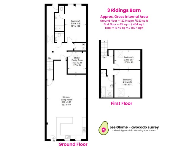 3 bed terraced house for sale in Loxwood Road, Cranleigh - Property floorplan