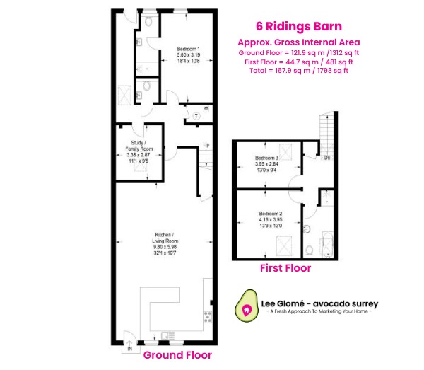 3 bed terraced house for sale in Loxwood Road, Cranleigh - Property floorplan