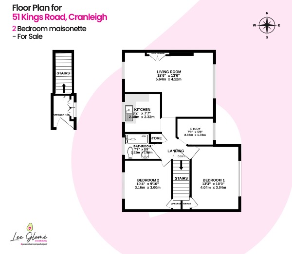 2 bed maisonette for sale in Kings Road, Cranleigh - Property floorplan