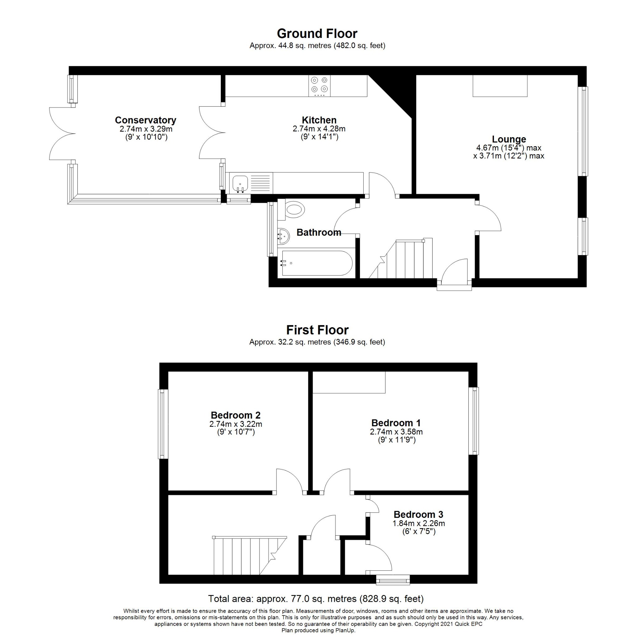 3 bed semi-detached house for sale in Brookwood Road, Farnborough - Property floorplan