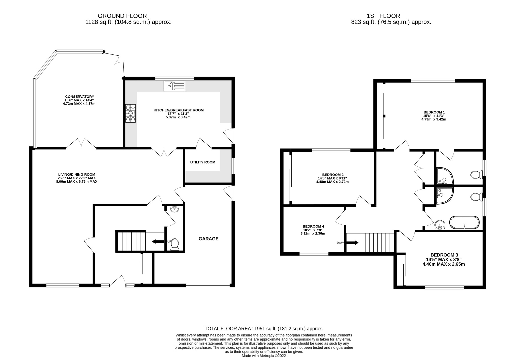 4 bed semi-detached house for sale in Burleigh Road, Camberley - Property floorplan