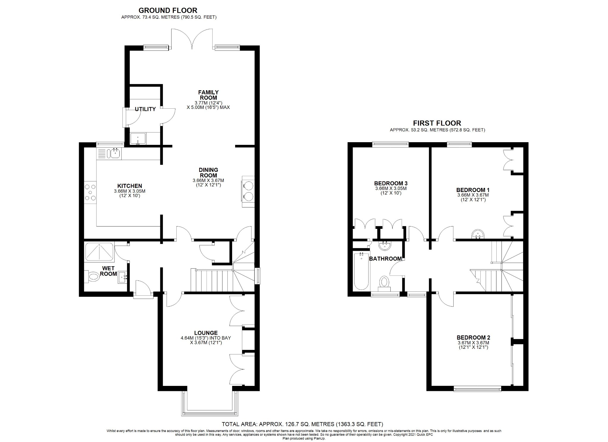 3 bed detached house for sale in Highfield Road, Farnborough - Property floorplan