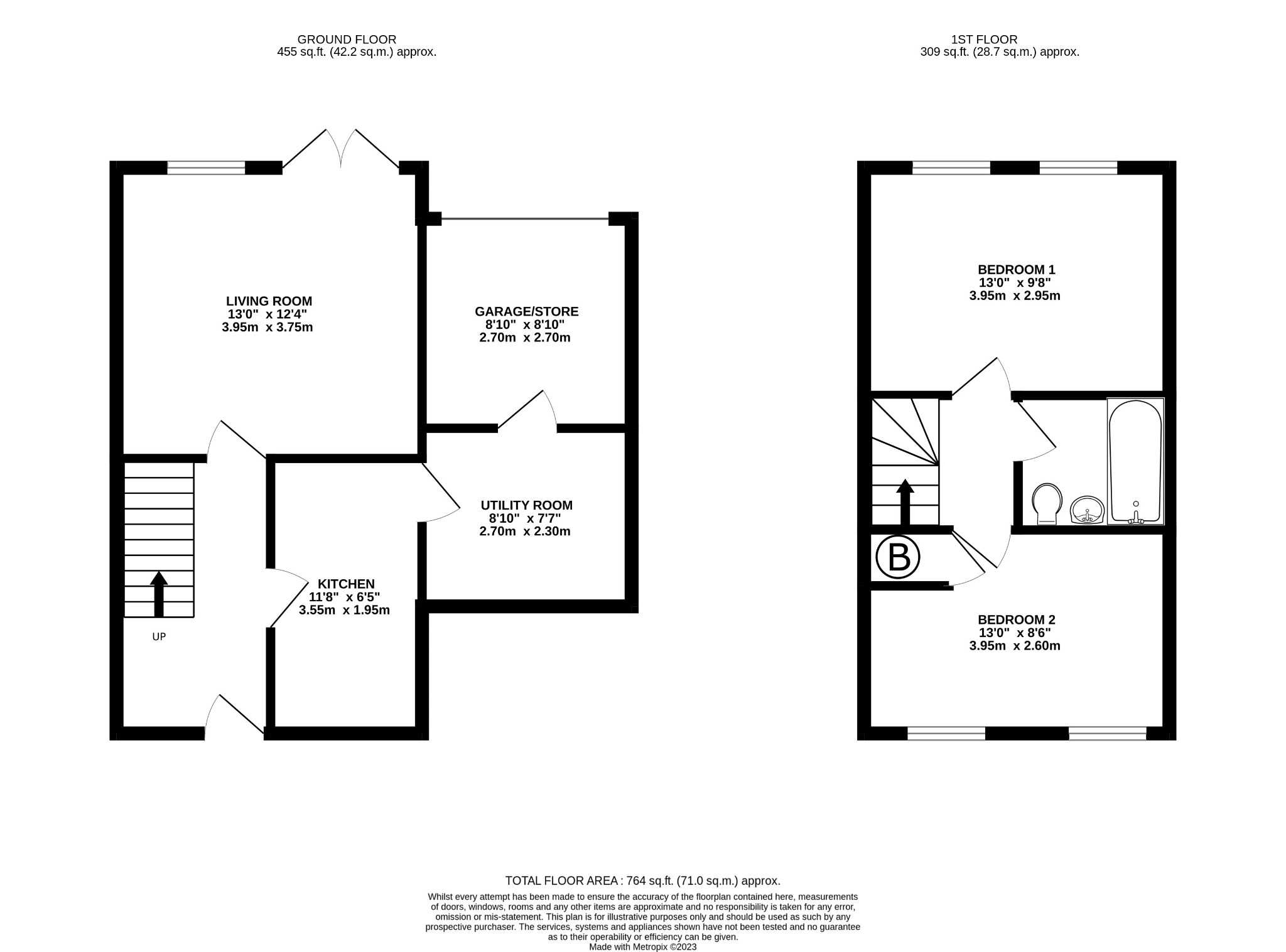 2 bed end of terrace house for sale in Netherhouse Moor, Fleet - Property floorplan