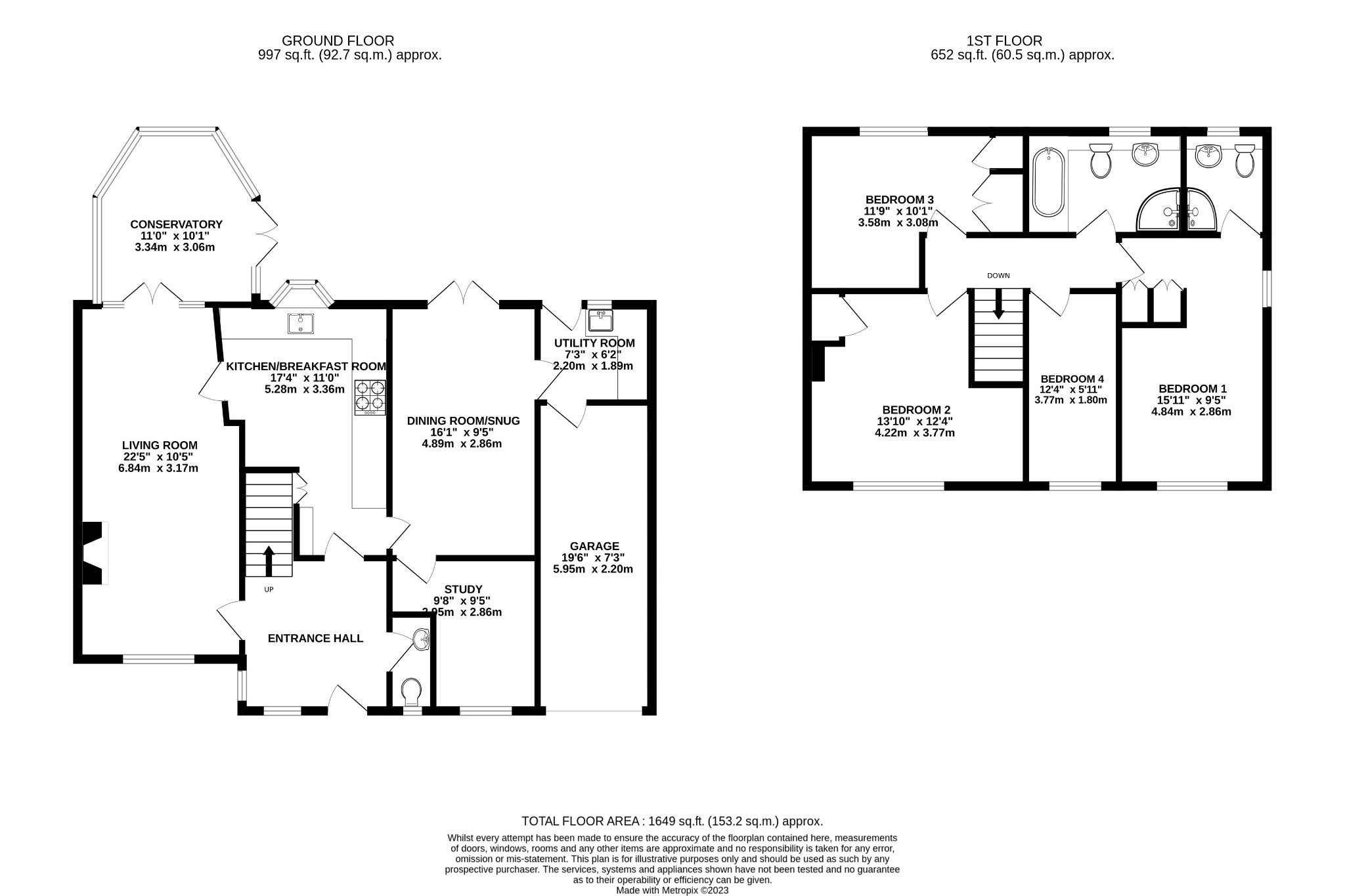 4 bed semi-detached house for sale in Middlemoor Road, Camberley - Property floorplan
