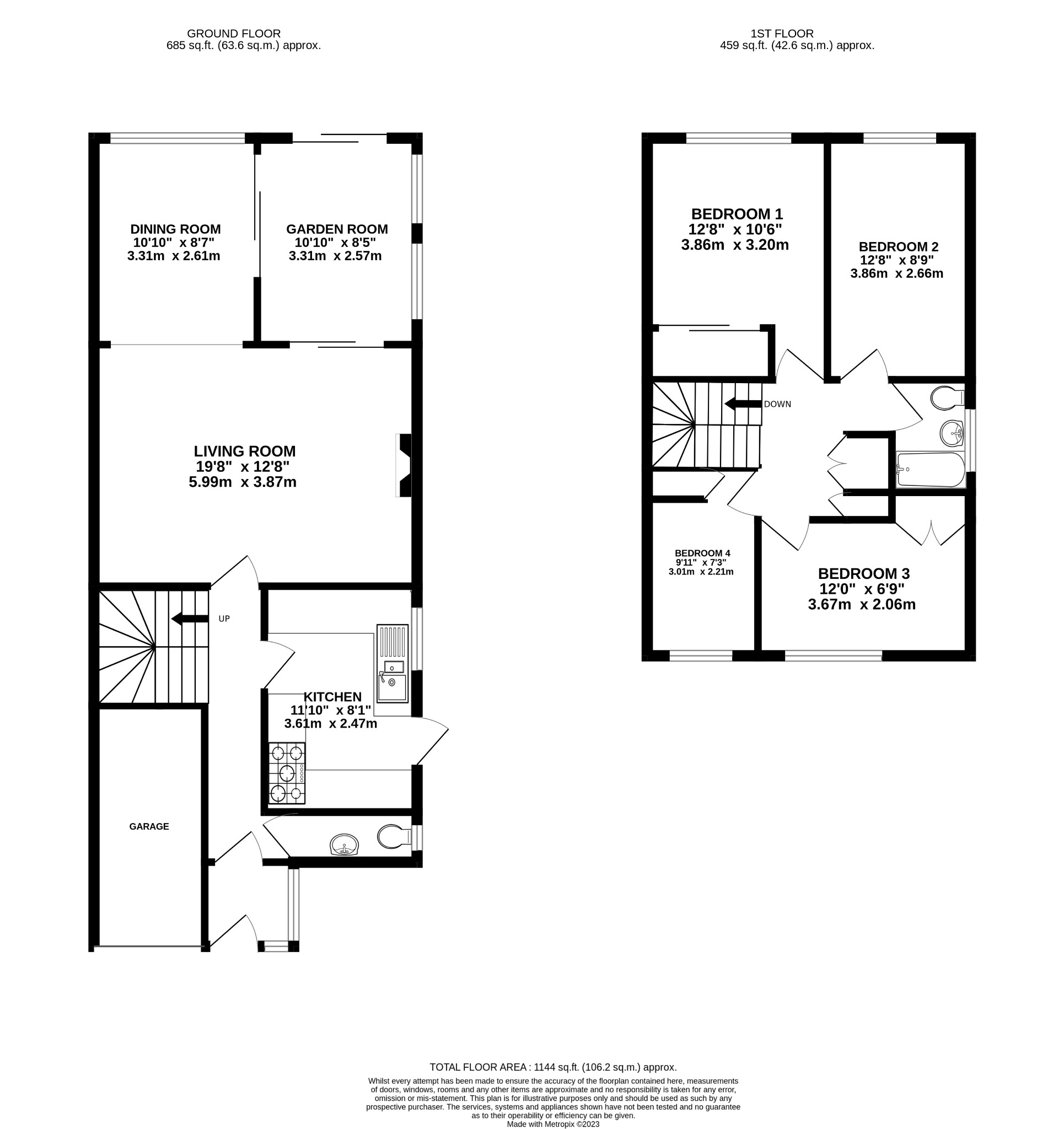 4 bed semi-detached house for sale in Rose Hill, Bracknell - Property floorplan