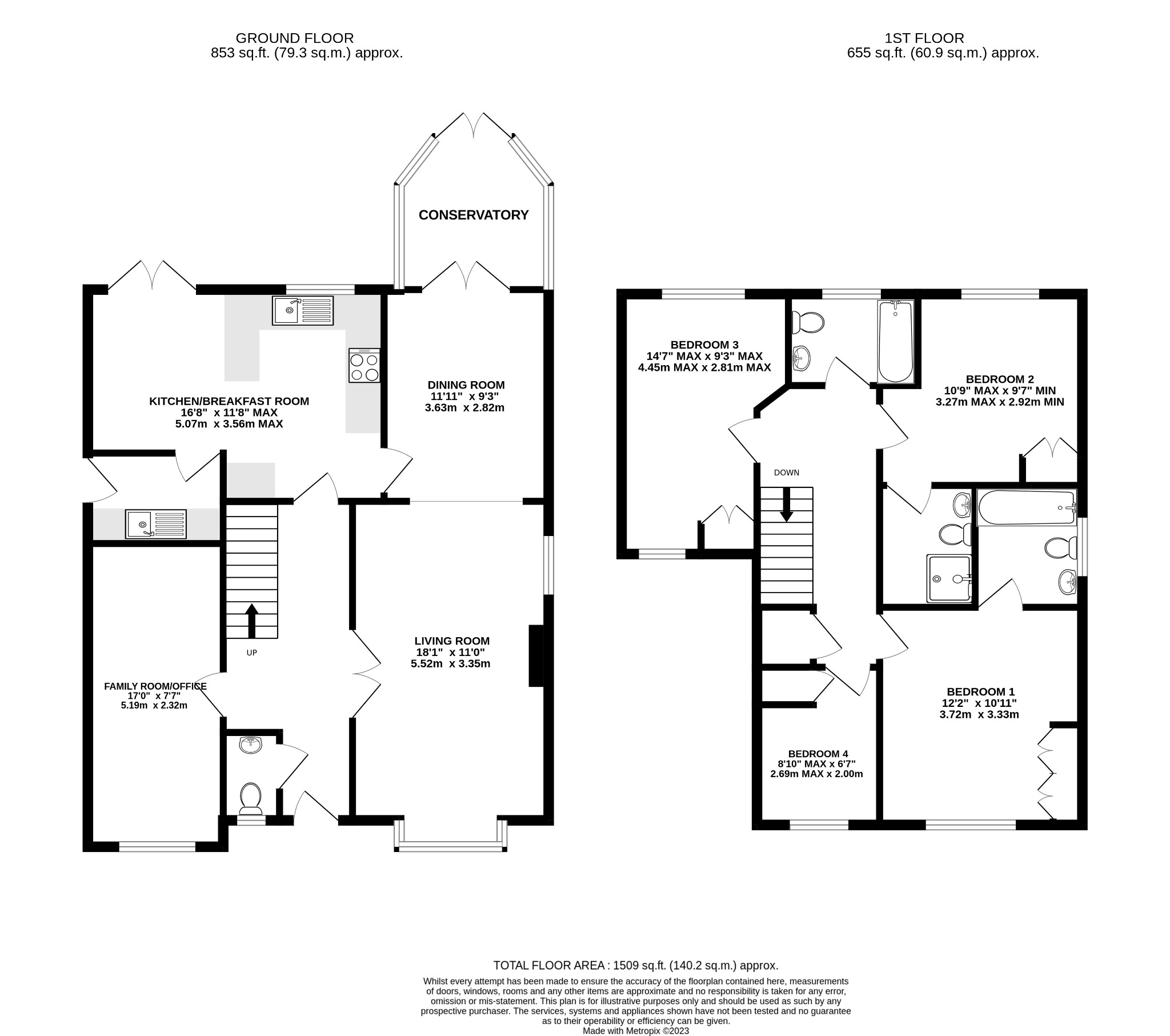 4 bed detached house to rent in Heathside Park, Camberley - Property floorplan