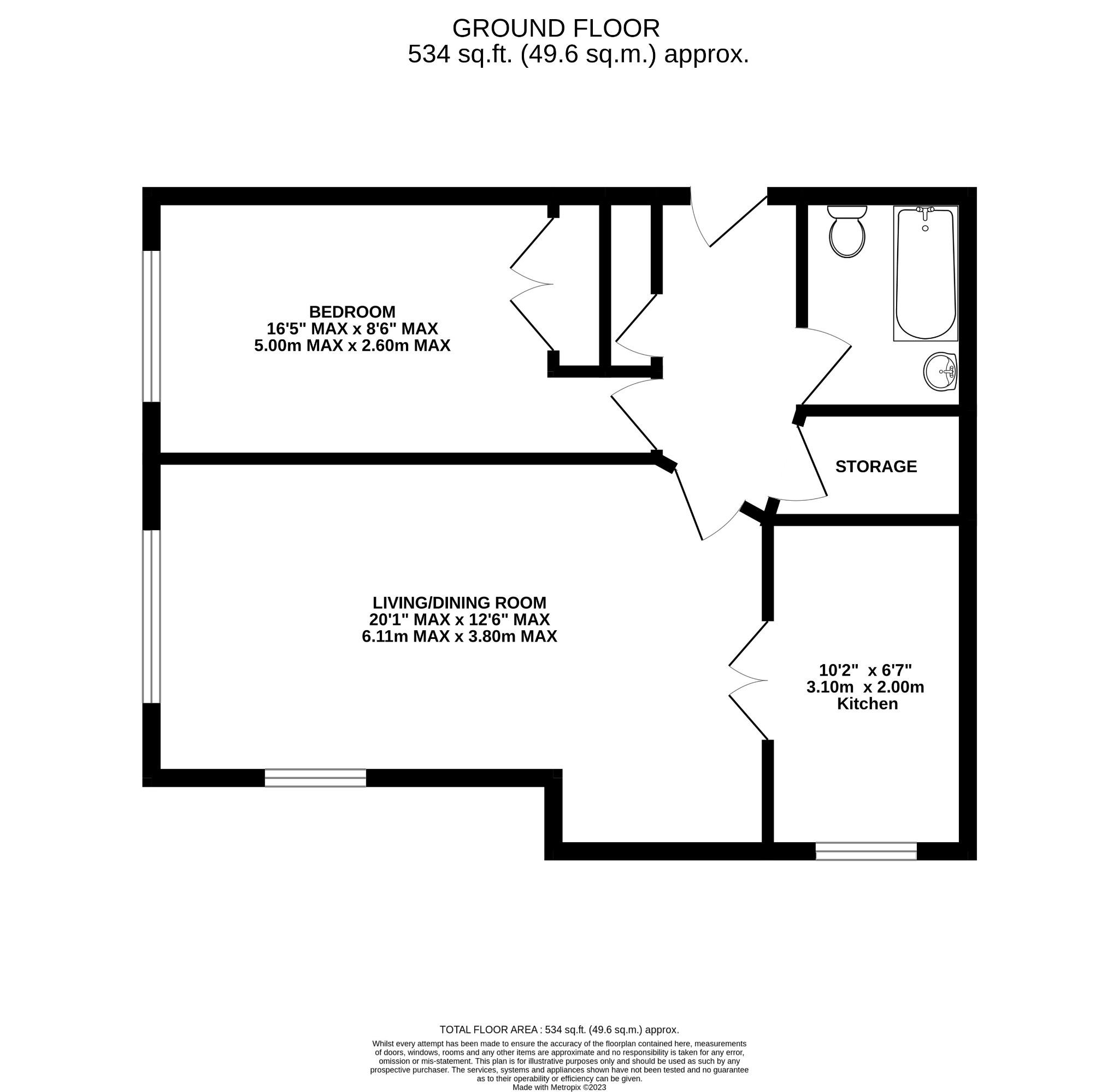 1 bed flat for sale in Academy Gate, Camberley - Property floorplan