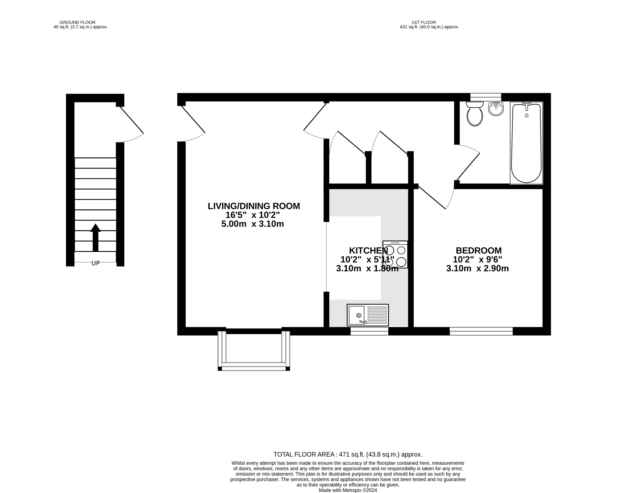 1 bed maisonette for sale in Banbury Close, Camberley - Property floorplan