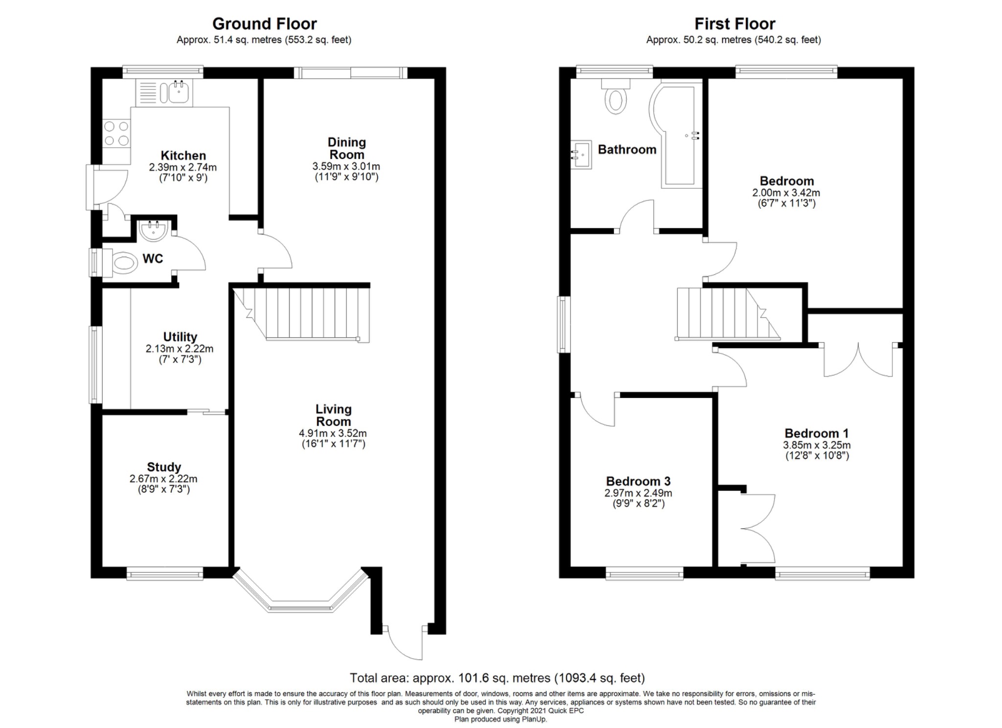 3 bed end of terrace house for sale in Woburn Avenue, Farnborough - Property floorplan