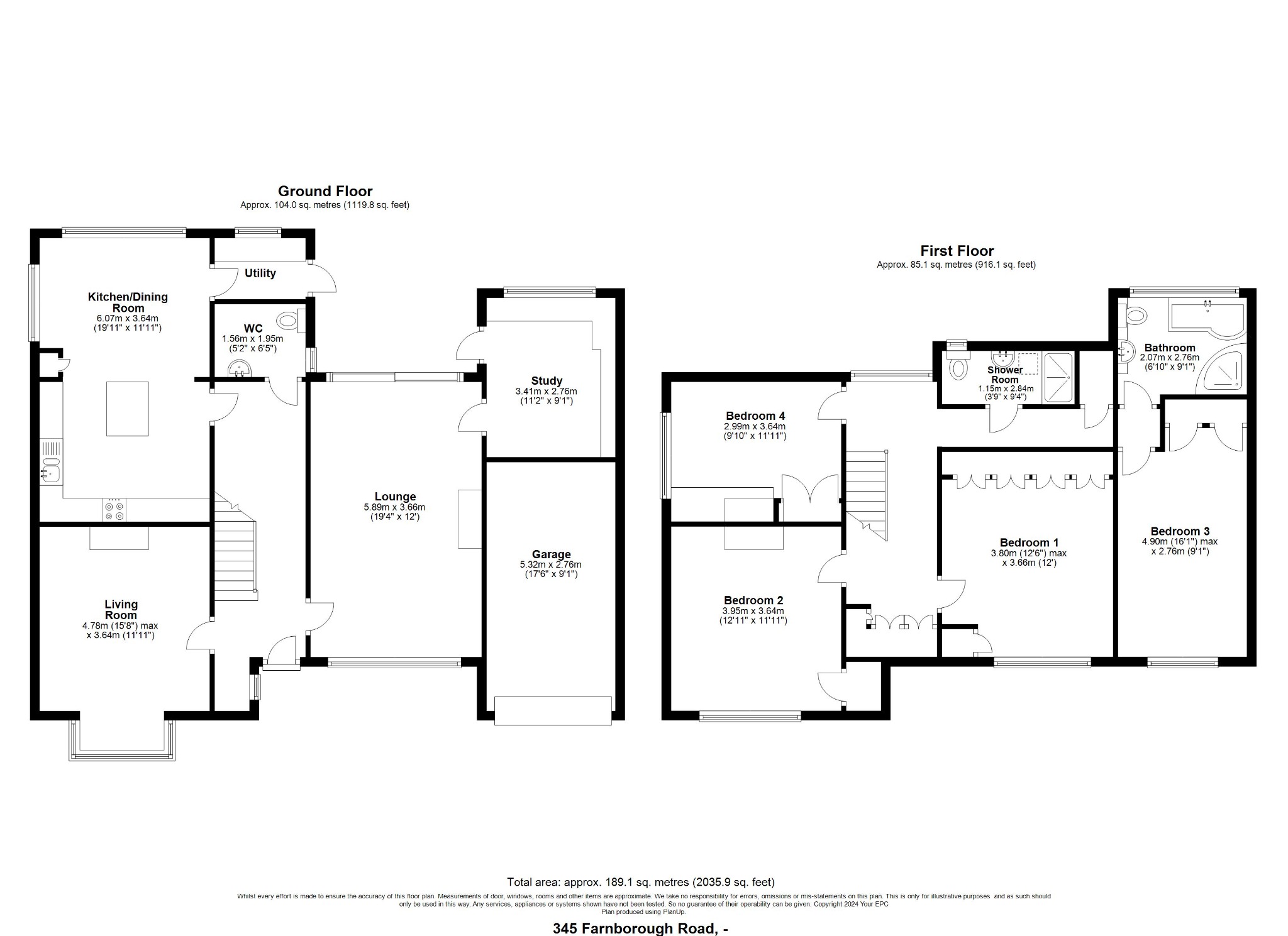4 bed detached house for sale in Farnborough Road, Farnborough - Property floorplan