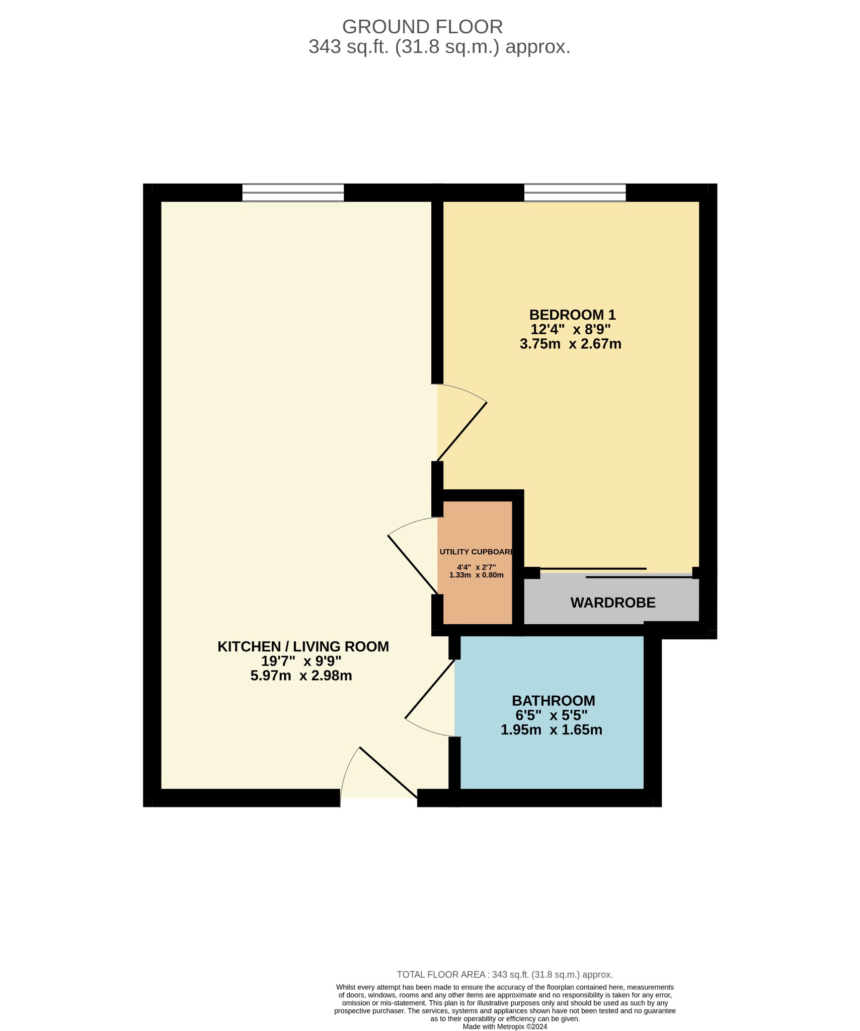 1 bed flat for sale in St. James House, Maidenhead - Property floorplan
