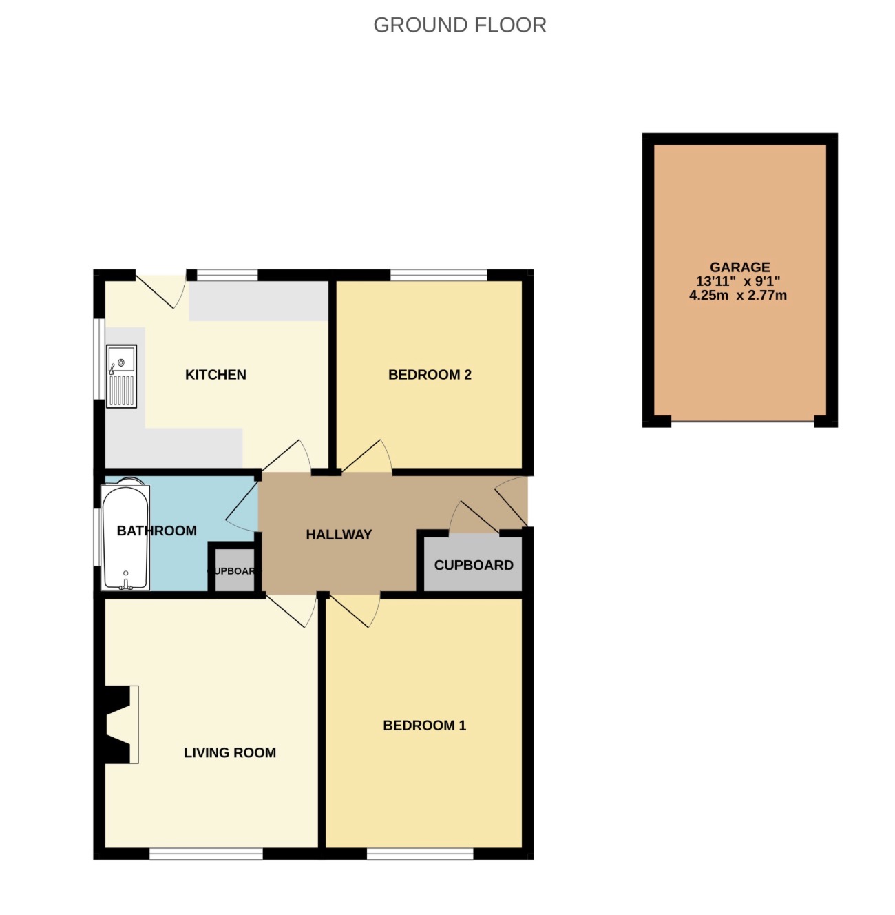 2 bed ground floor maisonette to rent in Ray Mill Road West, Maidenhead - Property floorplan
