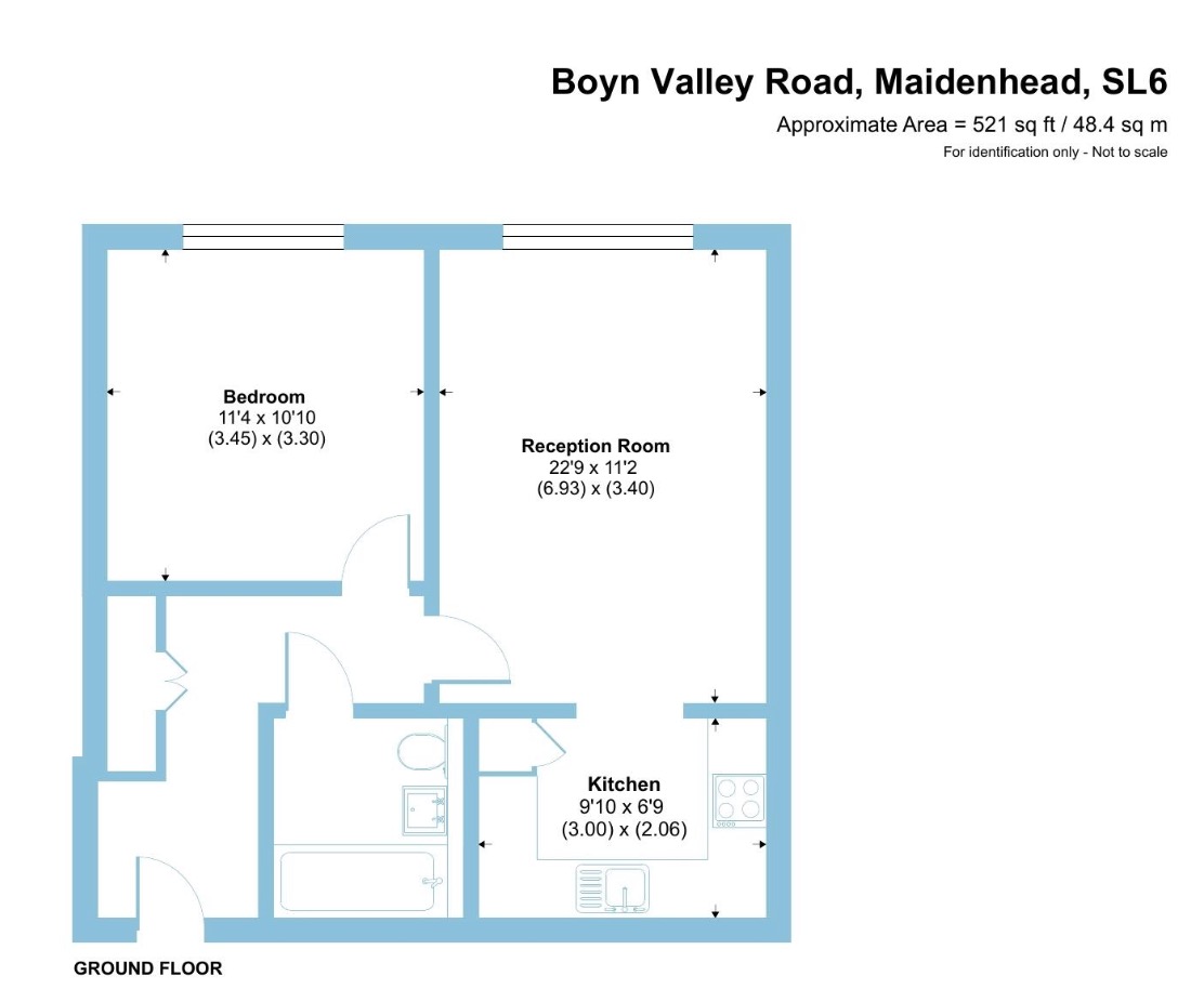 1 bed ground floor flat for sale in Boulters Point, Maidenhead - Property floorplan