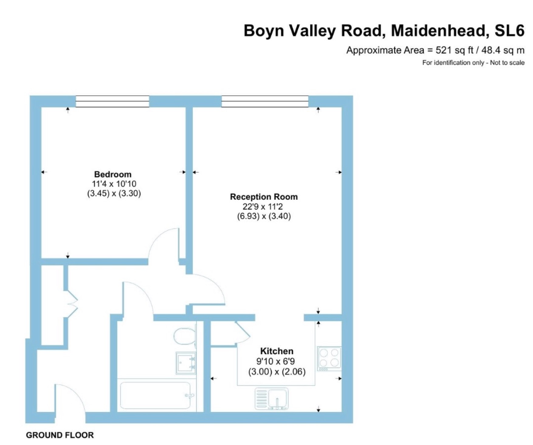 1 bed ground floor flat for sale in Boulters Point, Maidenhead - Property floorplan