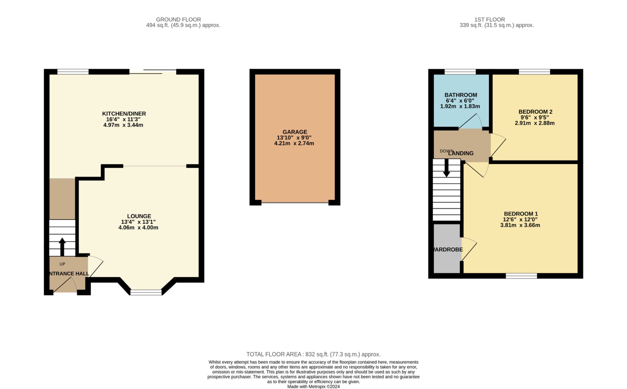 2 bed terraced house for sale in Hambleden Walk, Maidenhead - Property floorplan