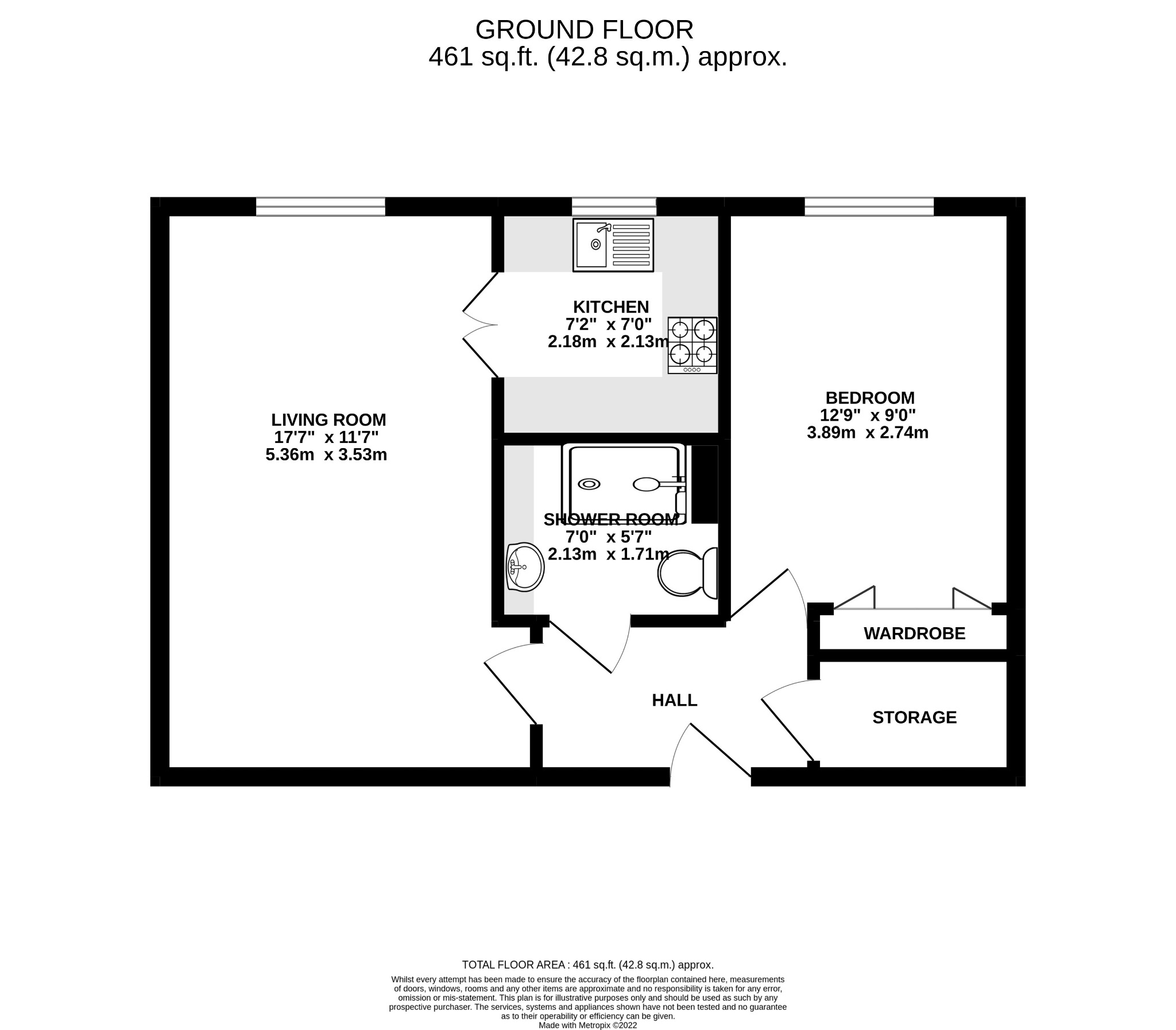 1 bed flat for sale in Chieveley Close, Reading - Property floorplan