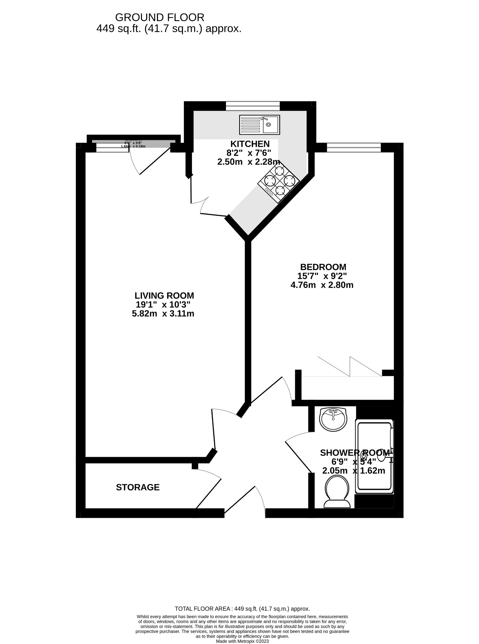 1 bed flat for sale in Chieveley Close, Reading - Property floorplan