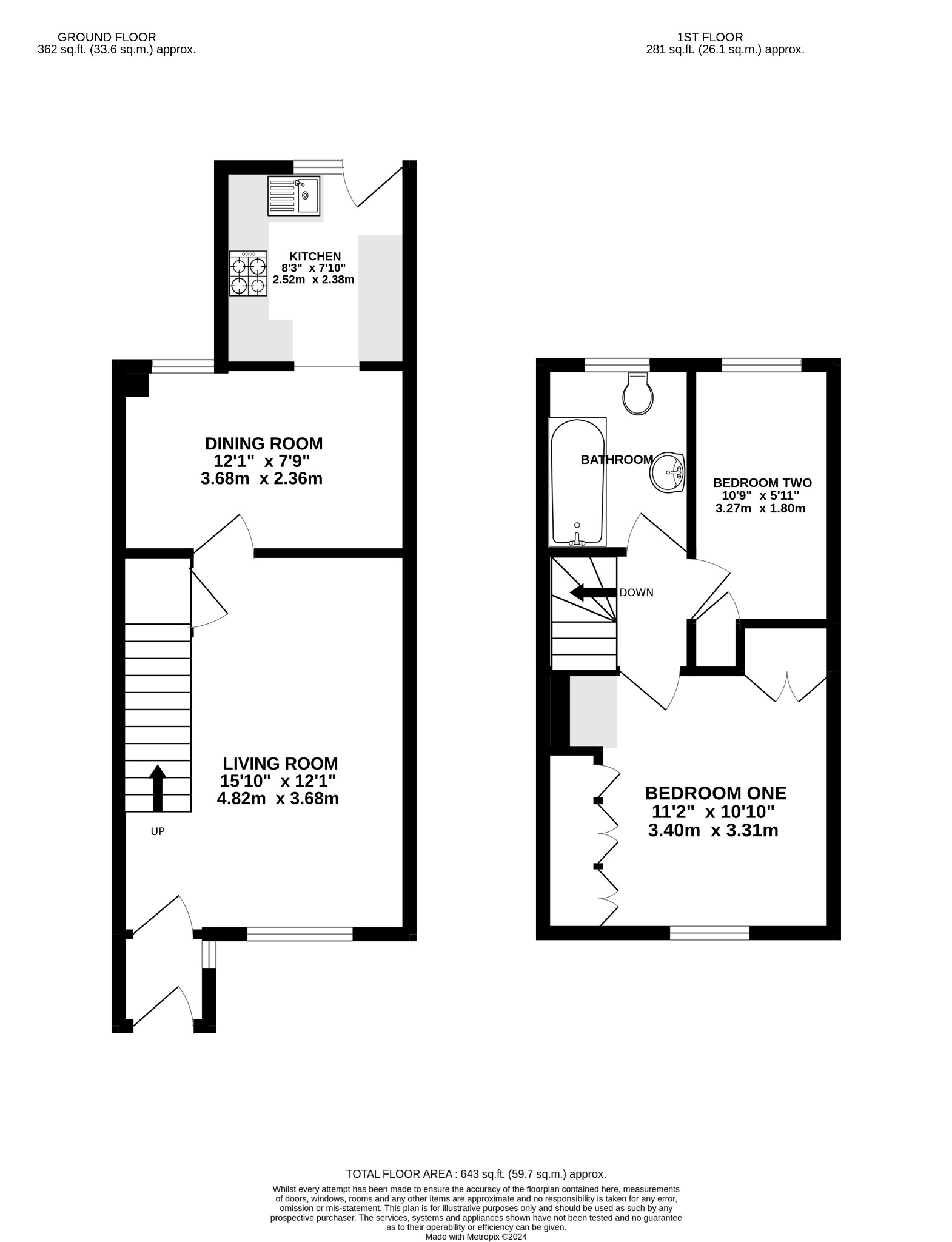 2 bed terraced house for sale in Holkam Close, Reading - Property floorplan