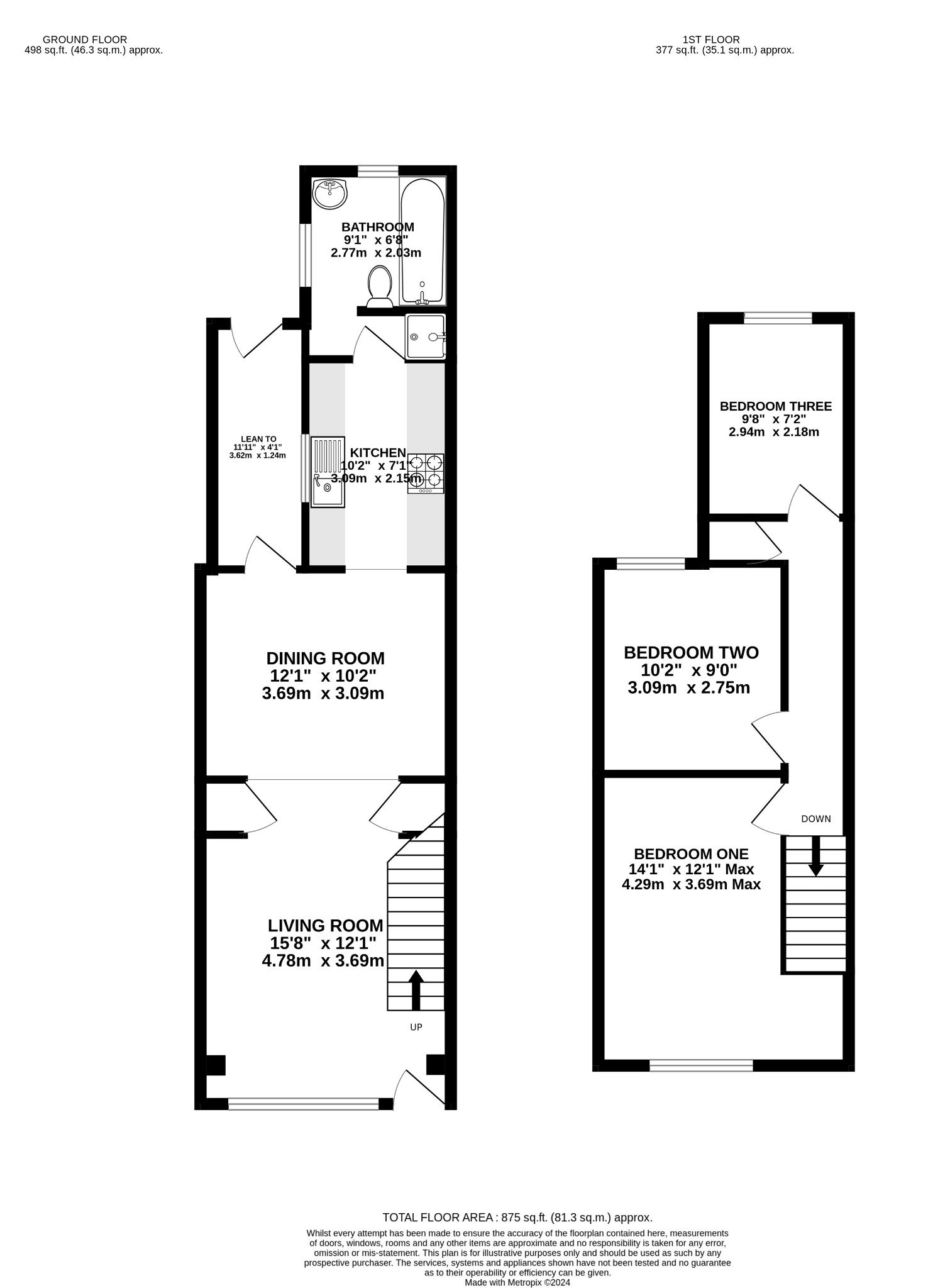 3 bed terraced house for sale in Connaught Road, Reading - Property floorplan