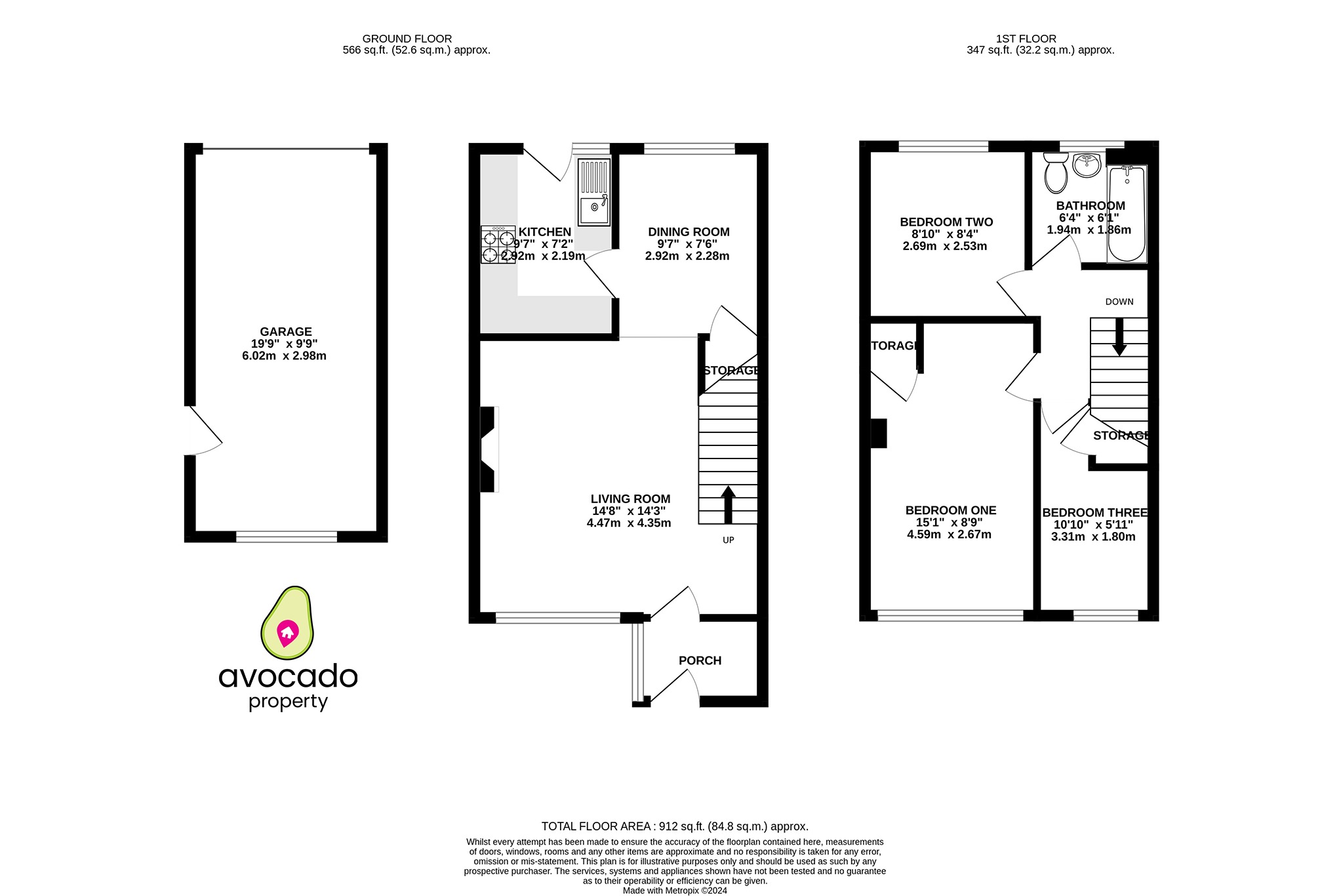 3 bed terraced house for sale in Somerset Walk, Reading - Property floorplan