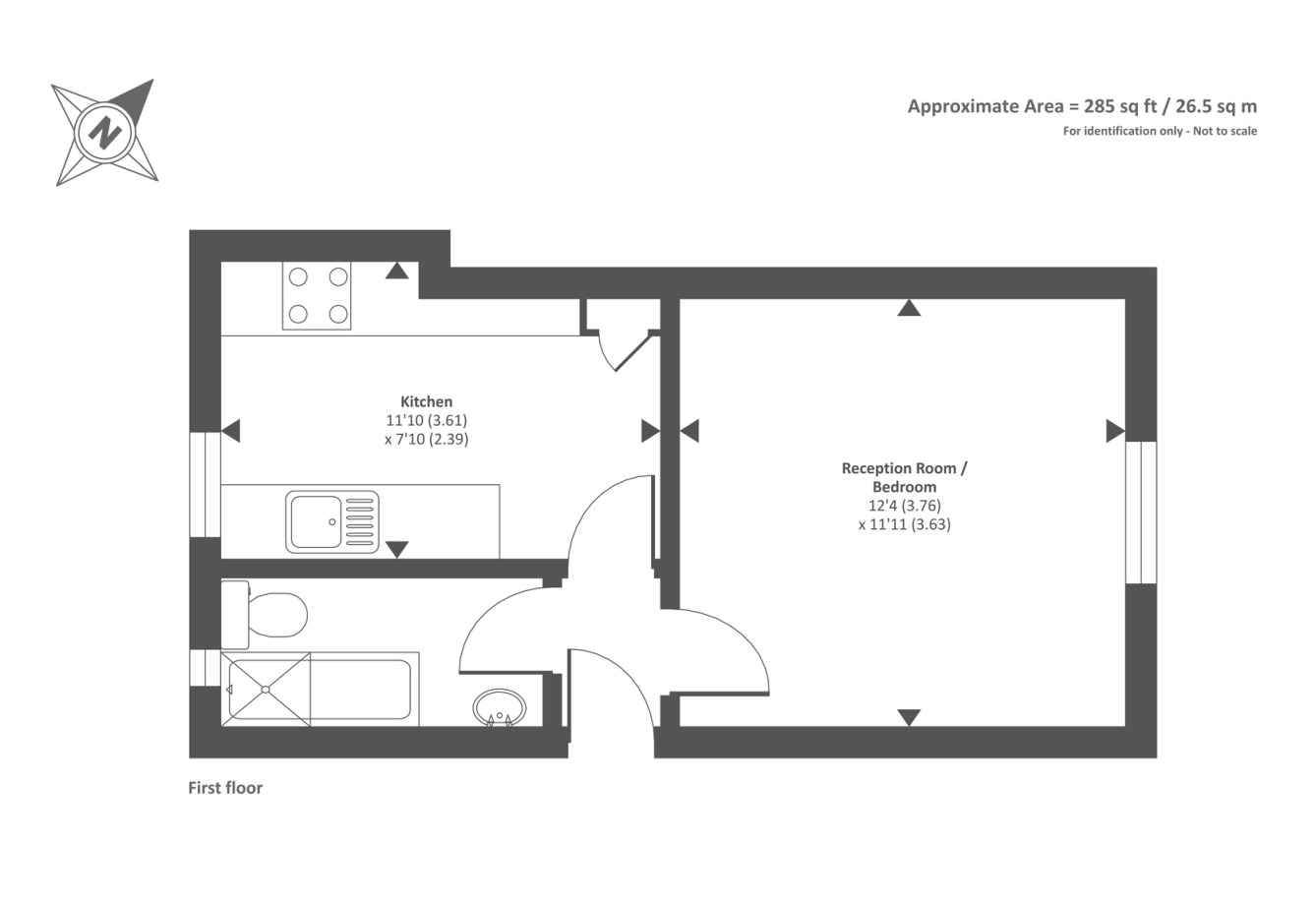 1 bed flat for sale in Eastern Avenue, Reading - Property floorplan