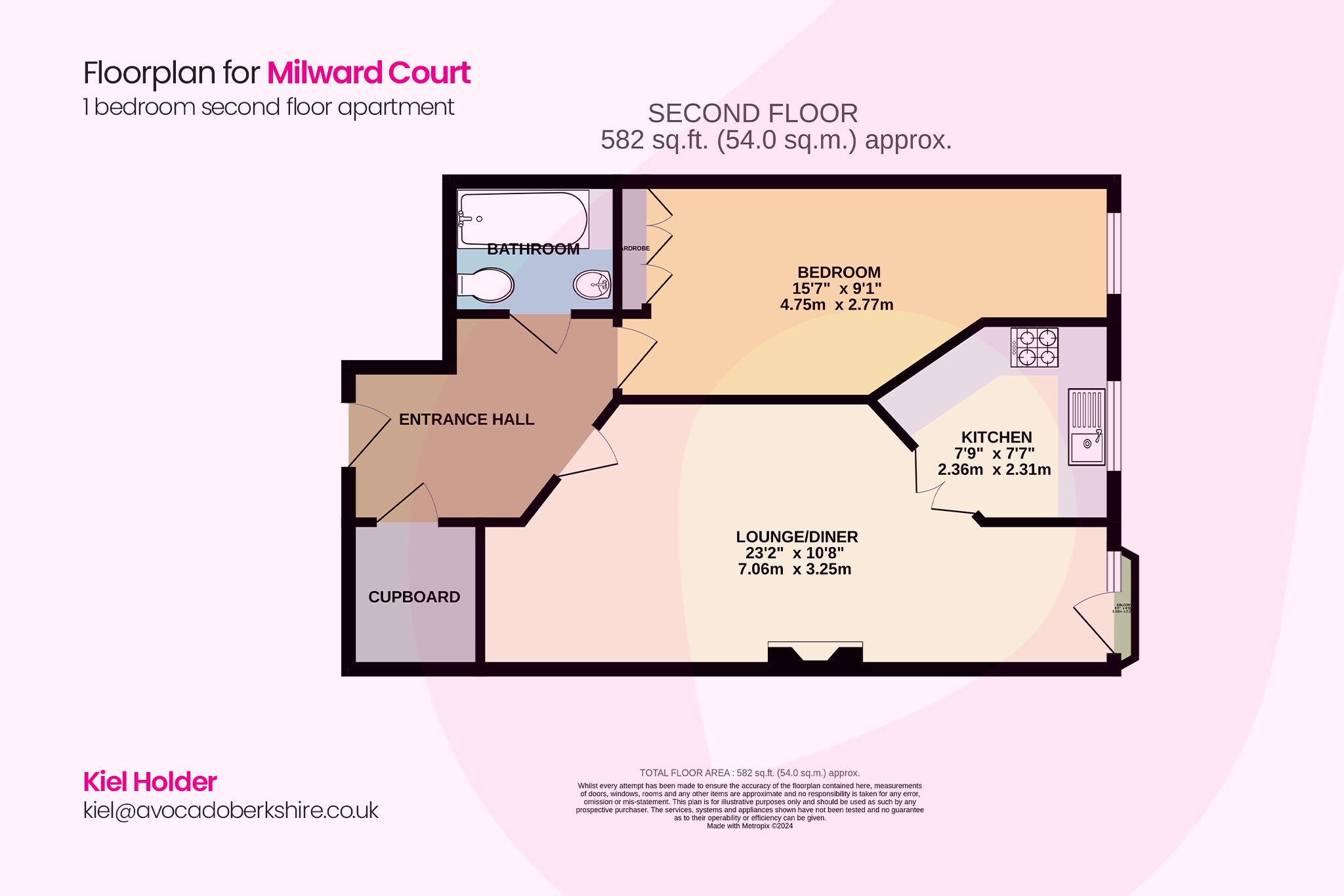 1 bed flat for sale in Milward Court, Reading - Property floorplan