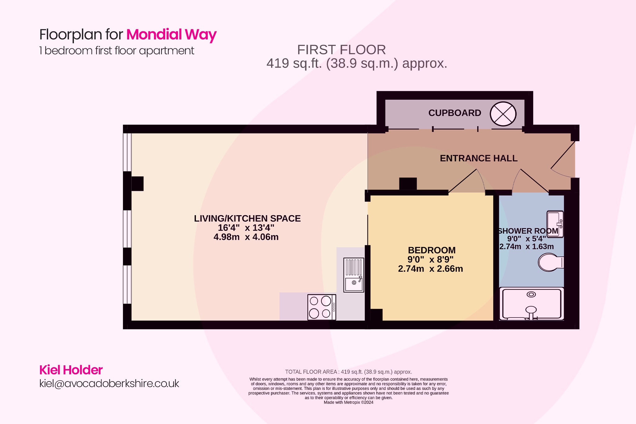 1 bed flat for sale in Mondial Way, Hayes - Property floorplan