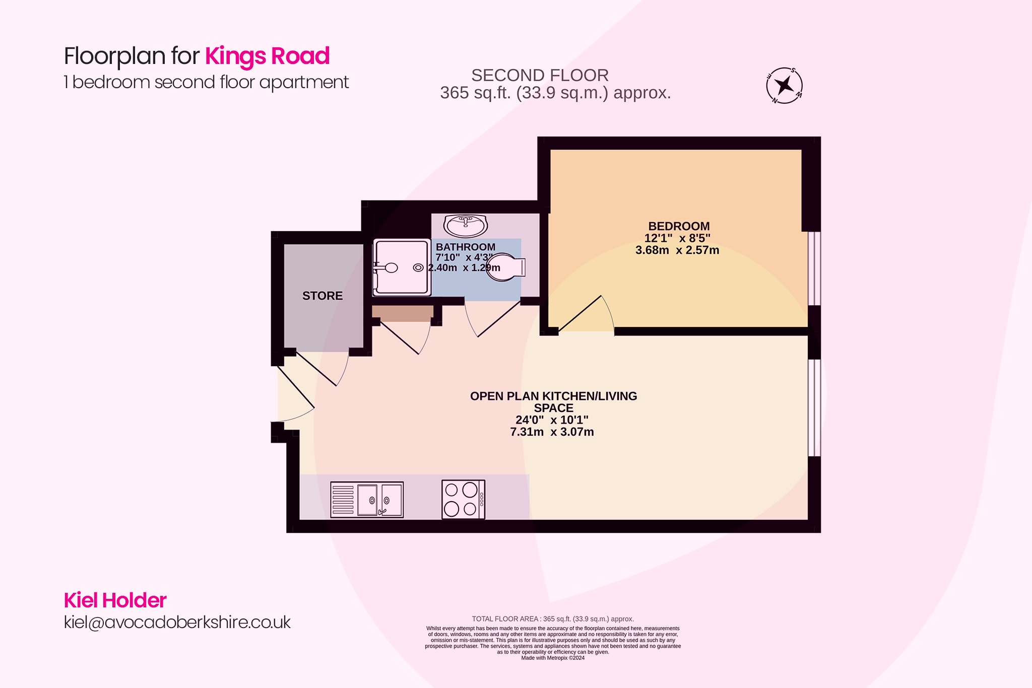 1 bed flat for sale in Kings Road, Berkshire - Property floorplan
