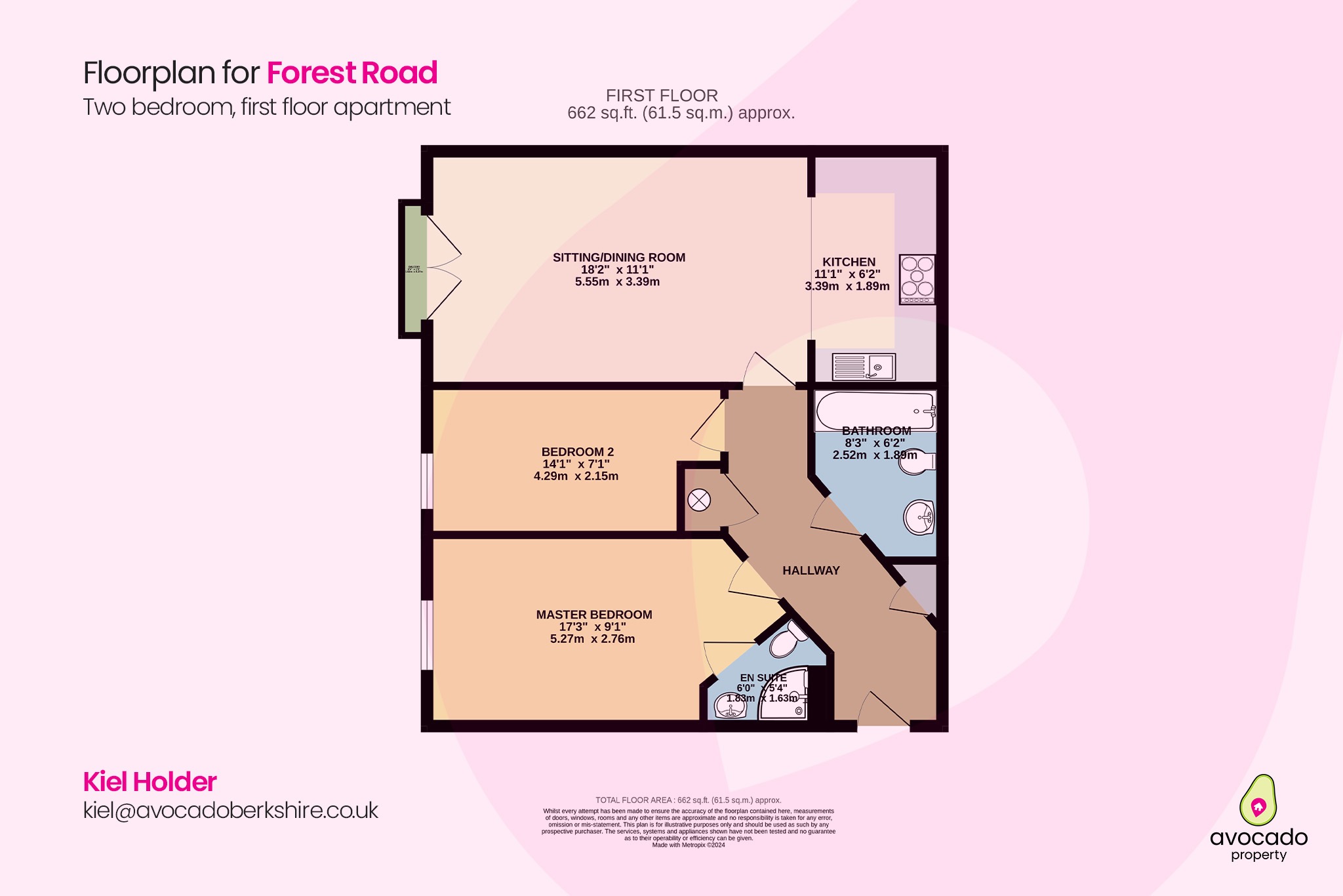 2 bed flat for sale in Forest Road, Bracknell - Property floorplan