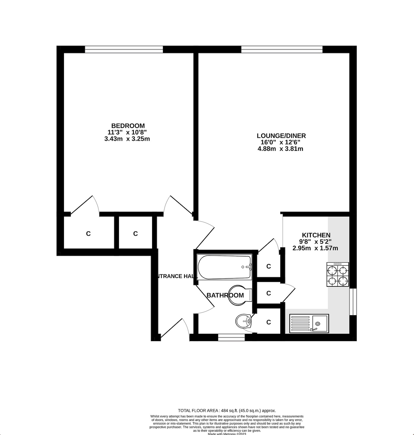 1 bed flat for sale in Cuttys Lane, Hertfordshire - Property floorplan