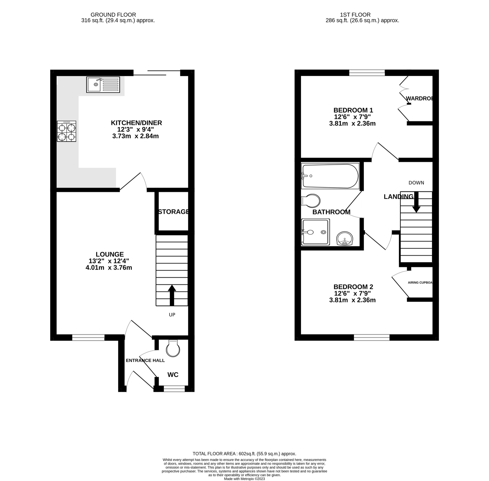 2 bed semi-detached house for sale in Stevenage - Property floorplan