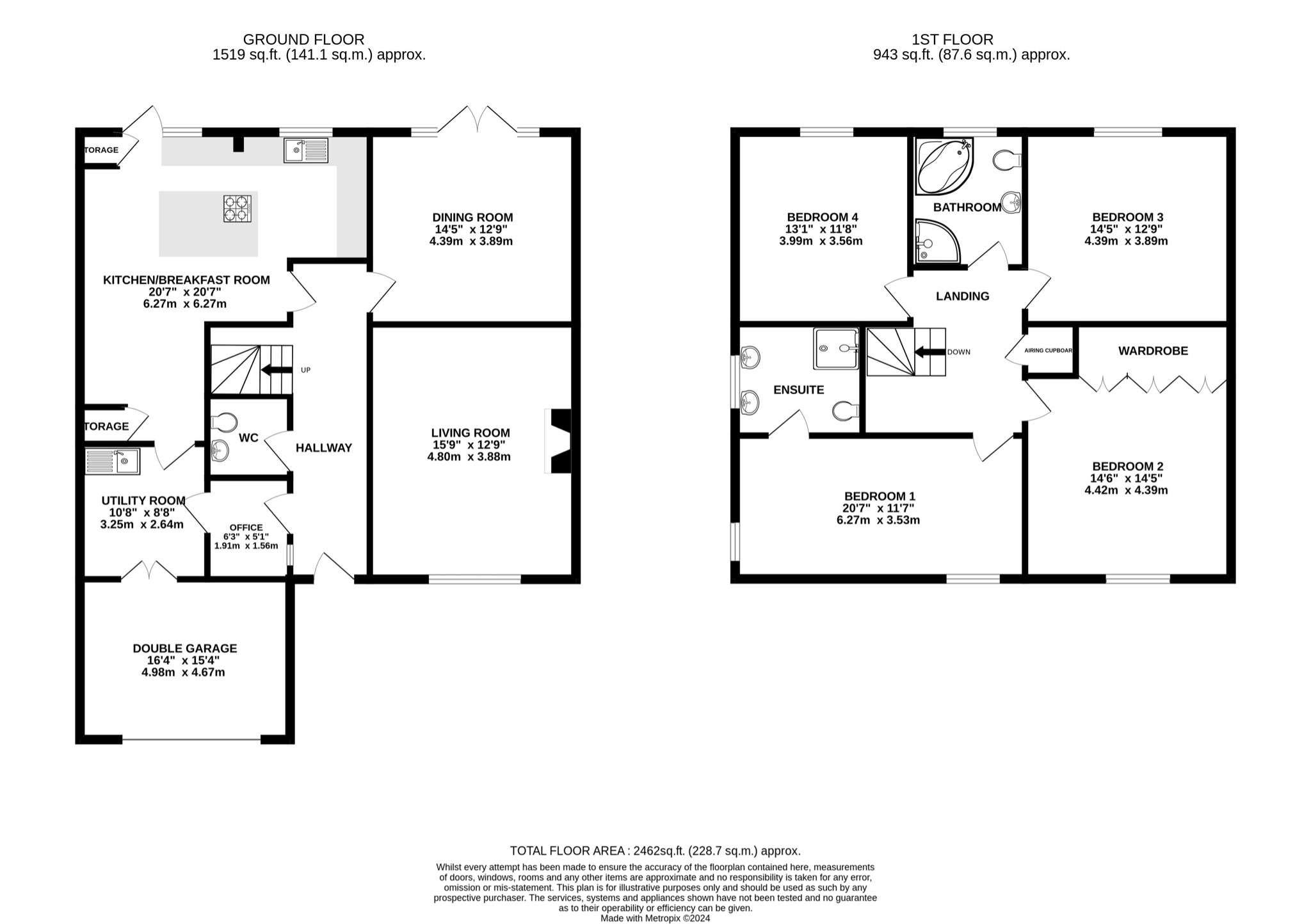 4 bed detached house for sale in Symonds Green Lane, Stevenage - Property floorplan