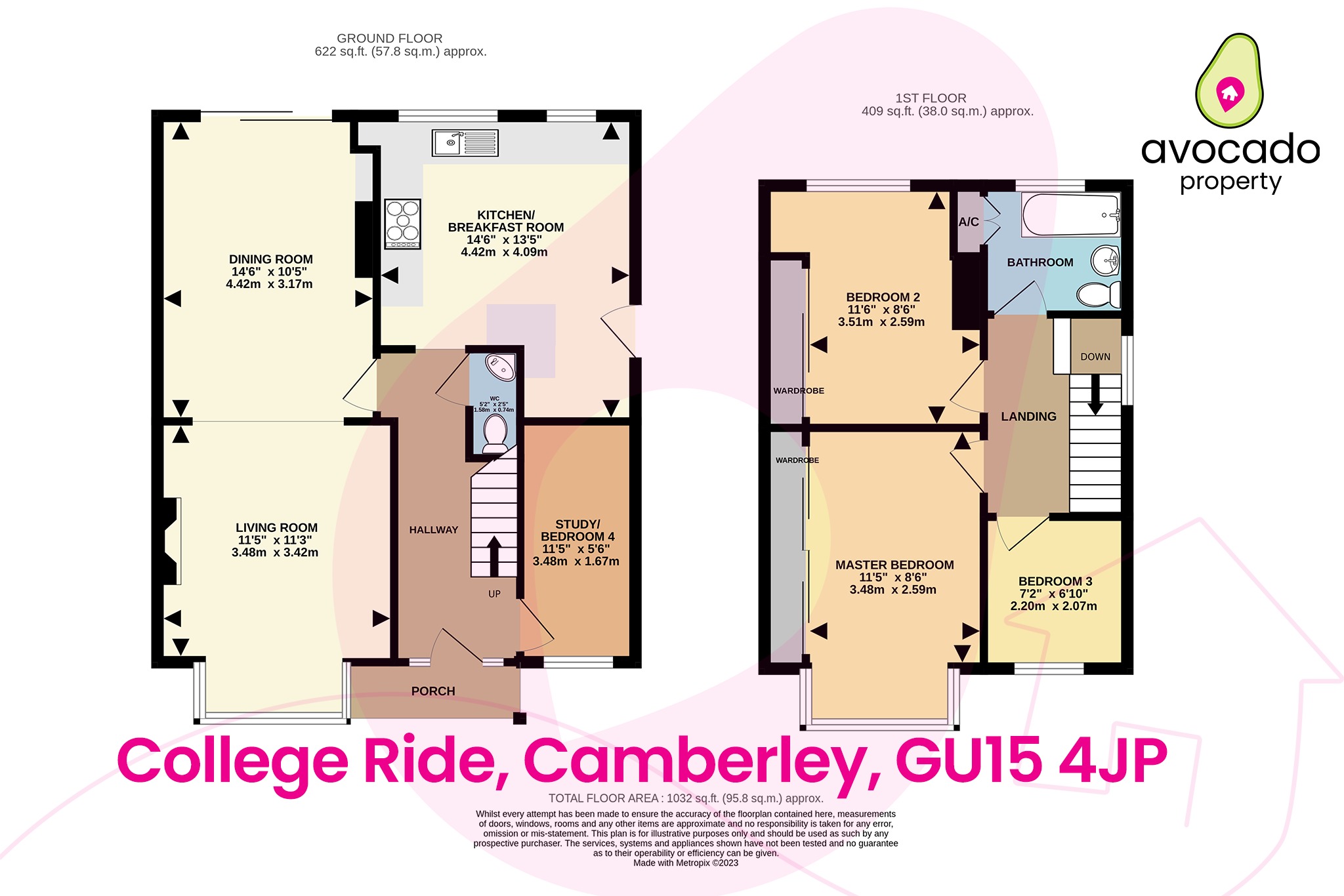 3 bed detached house to rent in College Ride, Camberley - Property floorplan