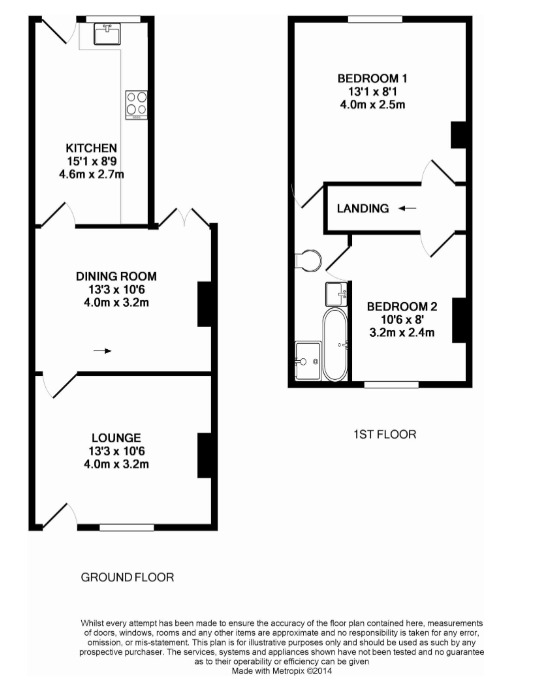 2 bed terraced house to rent in Holyport Street, Maidenhead - Property floorplan
