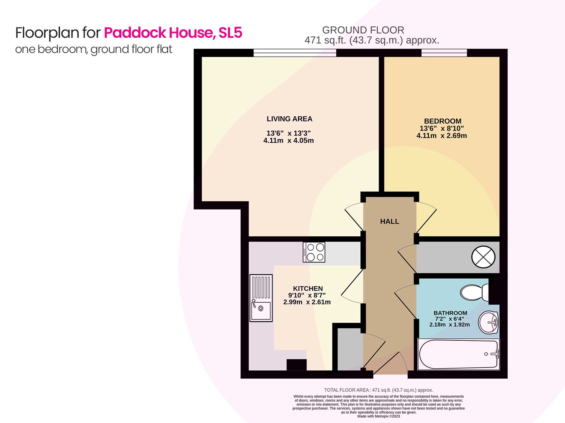 1 bed flat to rent in Burleigh Road, Ascot - Property floorplan