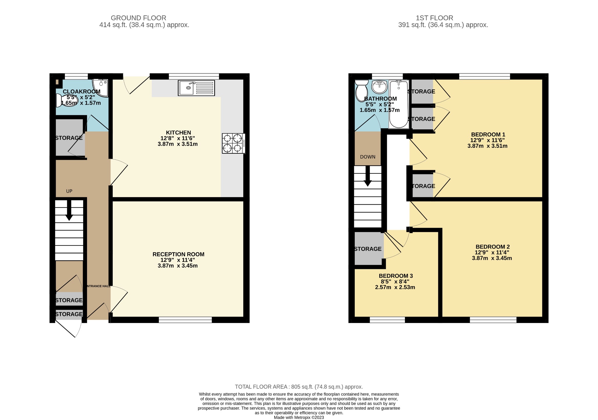 3 bed semi-detached house for sale in Chatsworth Avenue, Wokingham - Property floorplan