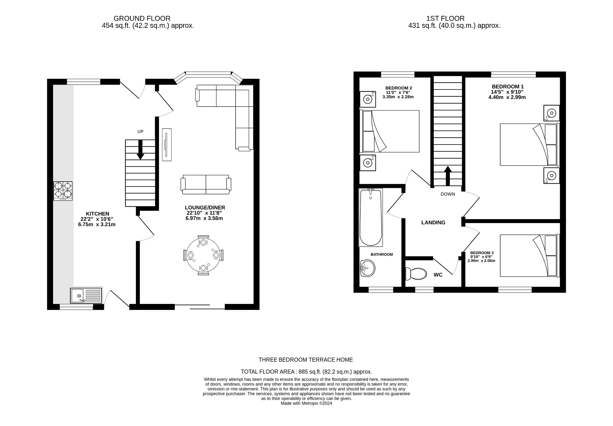 3 bed terraced house for sale in Foxwood Grove, Birmingham - Property floorplan