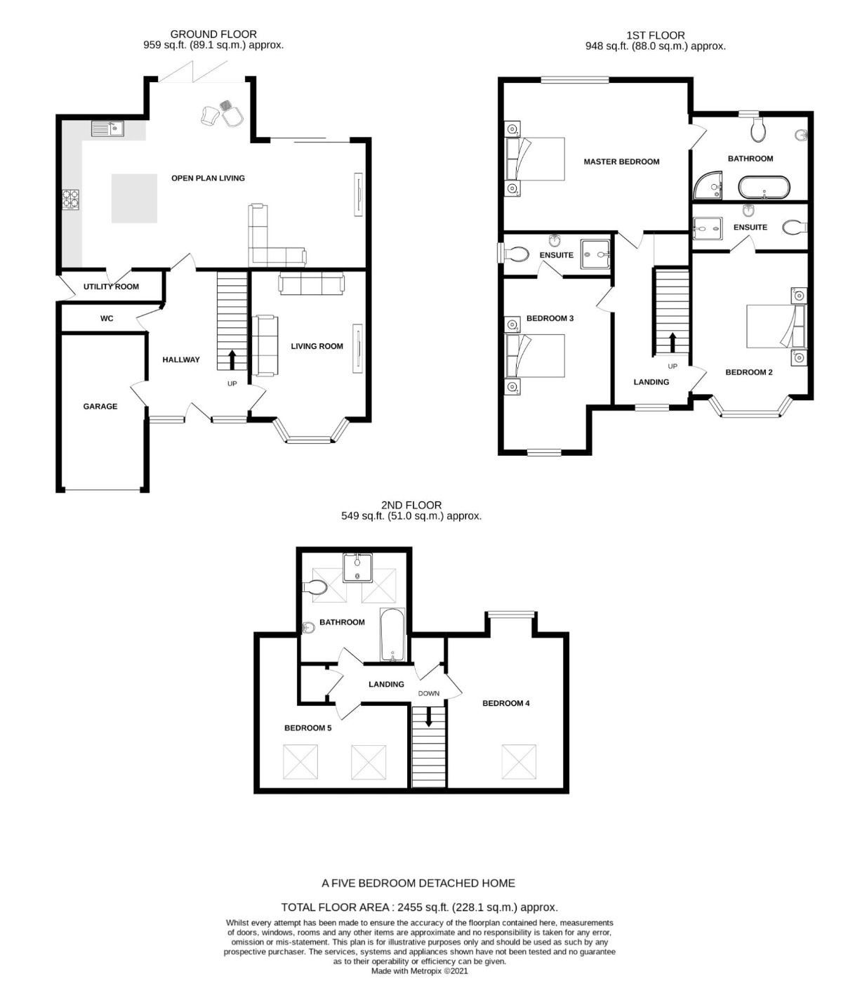 5 bed detached house for sale in St. Bernards Road, Solihull - Property floorplan