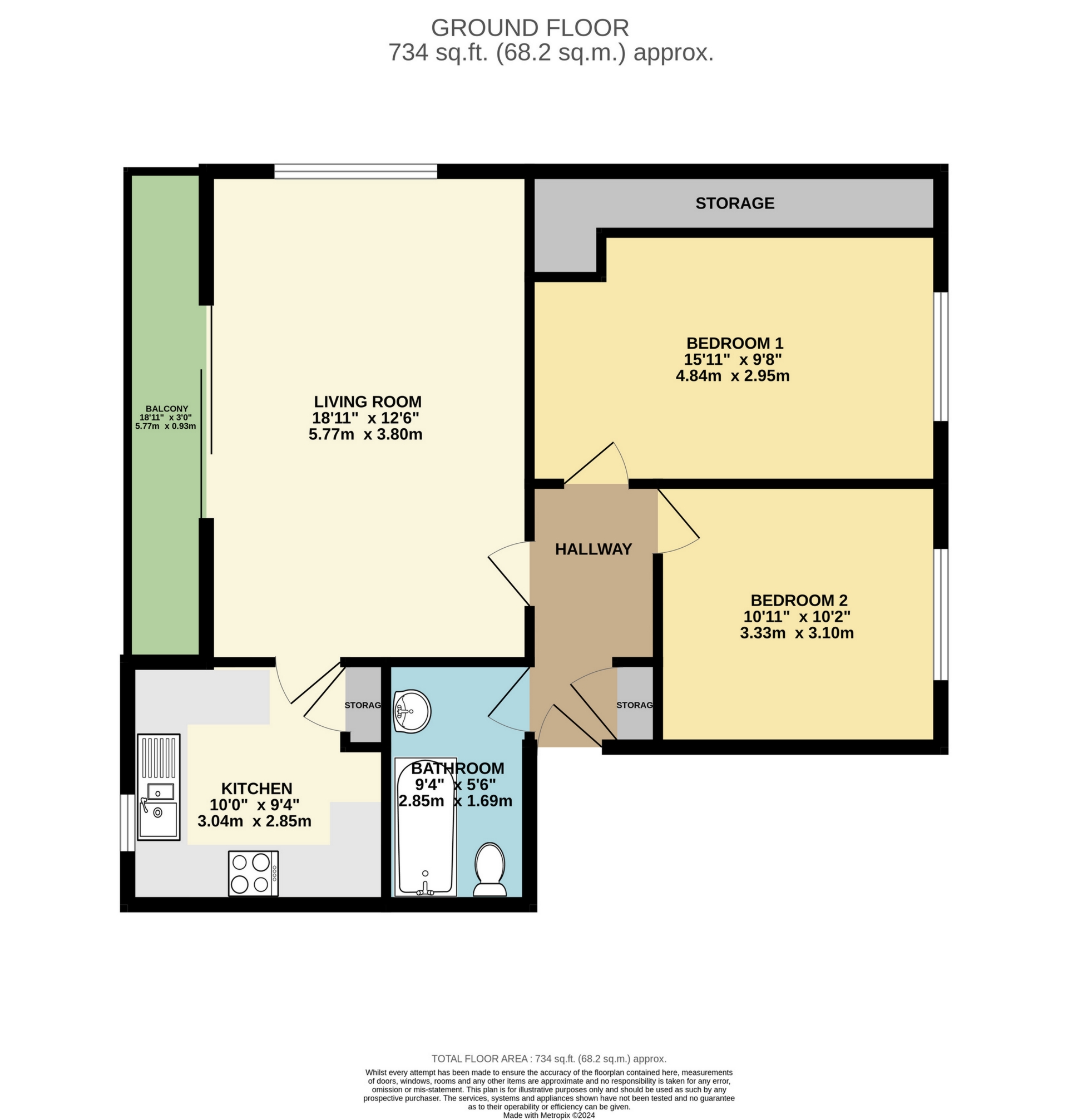 2 bed flat to rent in Ethelbert Road - Property Floorplan